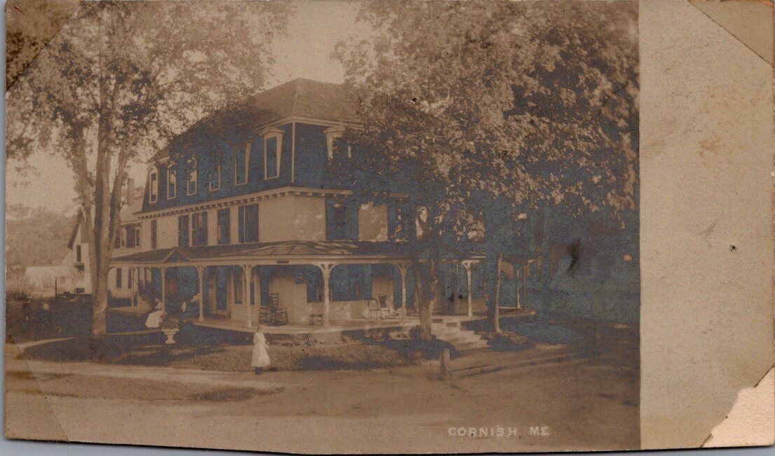 Residence in CORNISH, Maine Real Photo Postcard