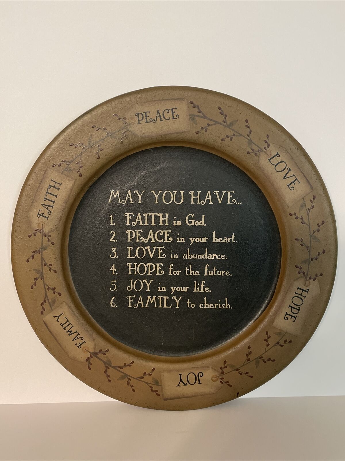 Decorative Plate May You Have Faith Peace Love Hope Joy Family Barbara Lloyd