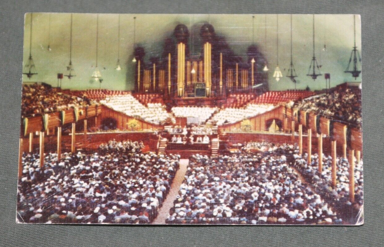 Vintage Postcard: Mormon Tabernacle Interior During June Seesion Youth Conferenc