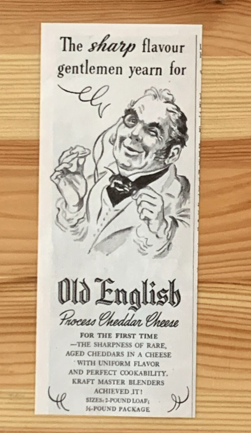 Print Ad Old English Cheddar Cheese 1940 #0085