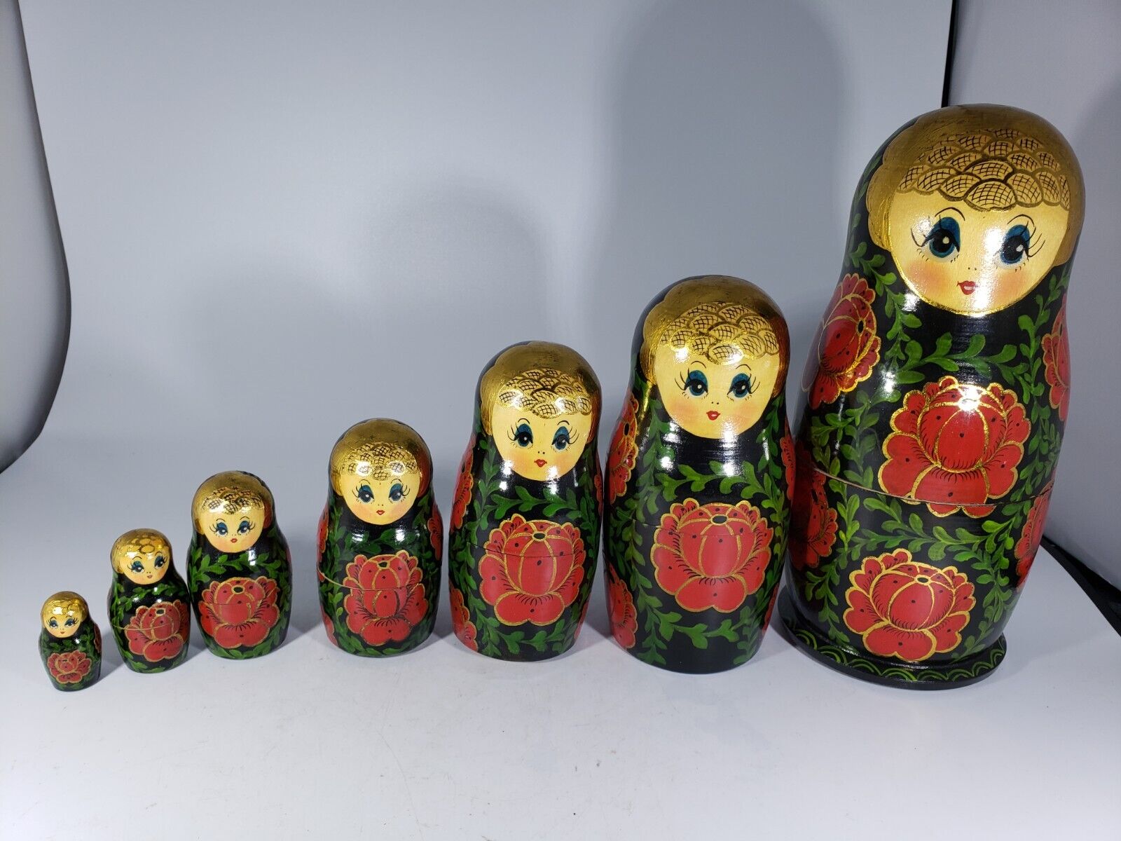 Russian Style Nesting Dolls Set Of 7 Signed 