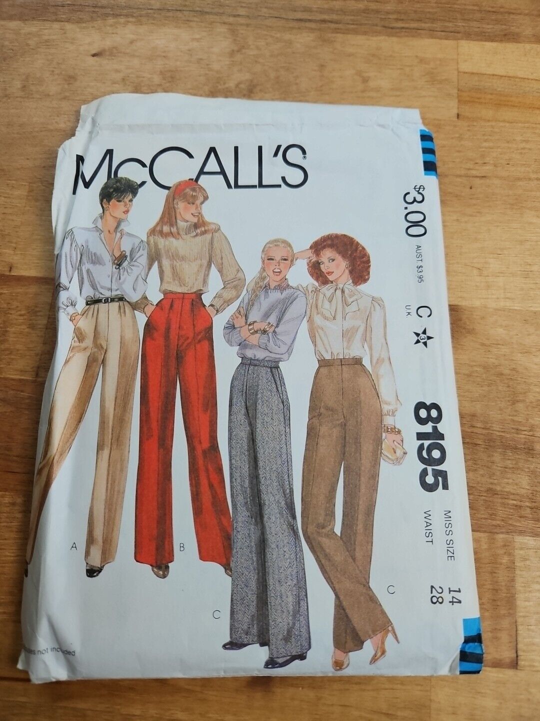 vintage McCall's sewing pattern 1895 miss size 14 waist 28