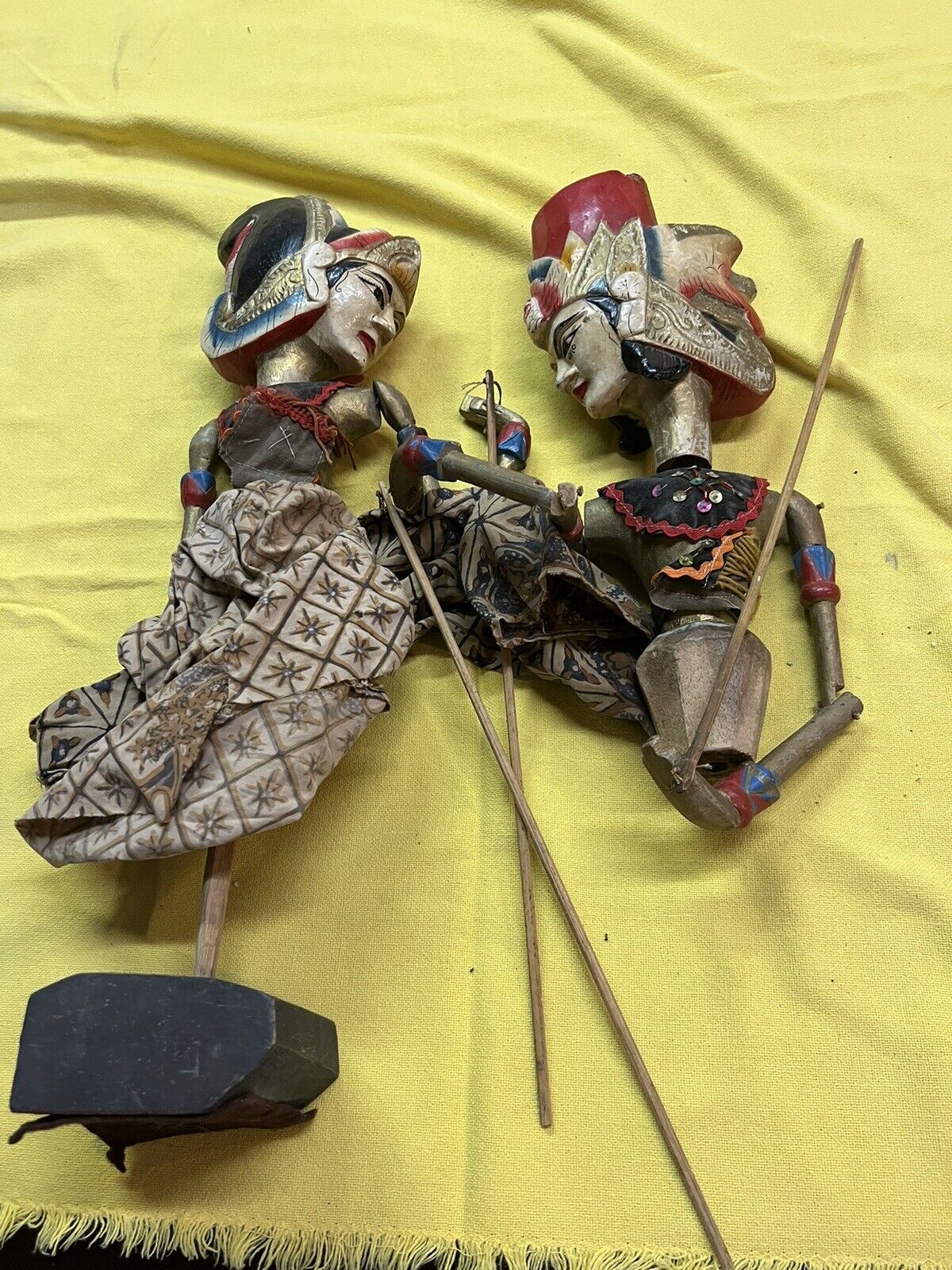 Antique Wayang Golek Indonesian Rod Puppets