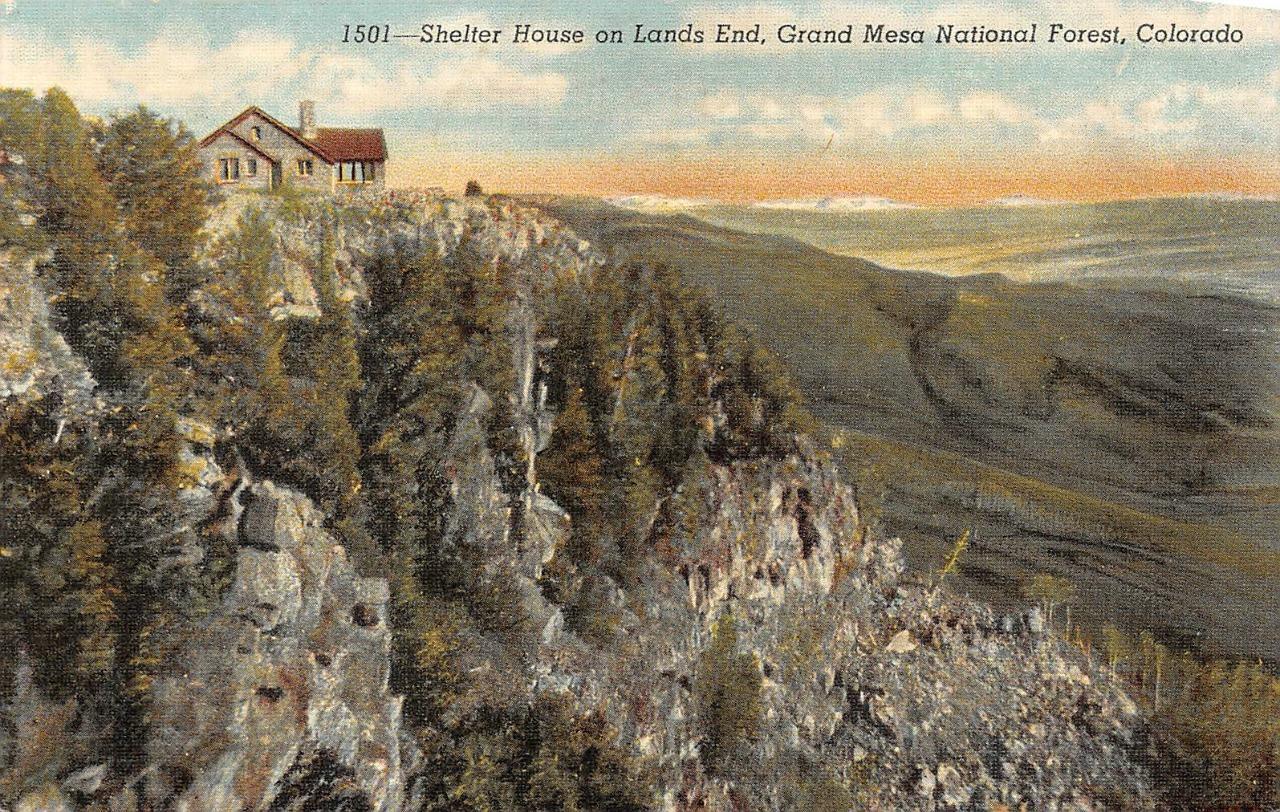 CO, Colorado  SHELTER HOUSE~Lands End~GRAND MESA NAT\'L FOREST   c1940\'s Postcard