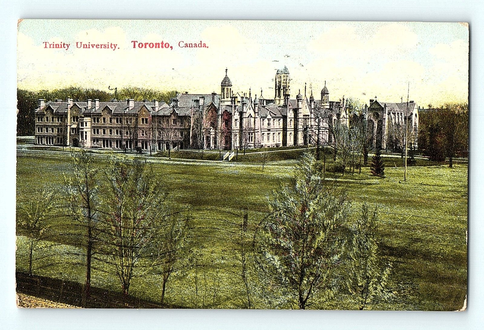 Trinity University Toronto Canada Aerial Birds Eye 1907 Antique Postcard D5