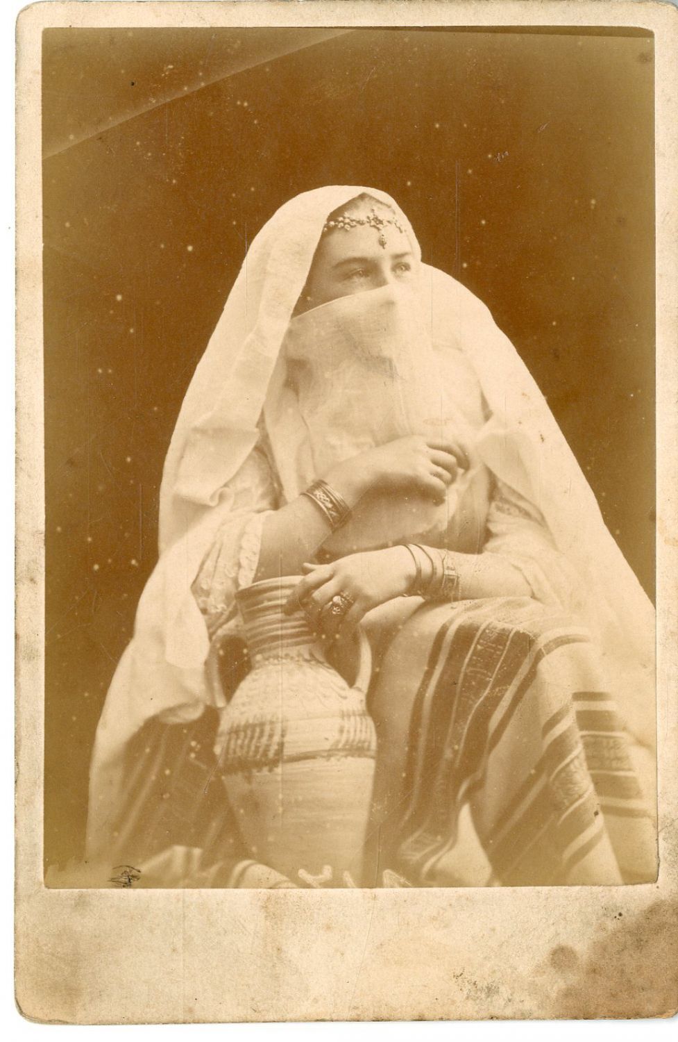 Women of Algeria Veiled Vintage Albumen Print Albumin Print 11x16