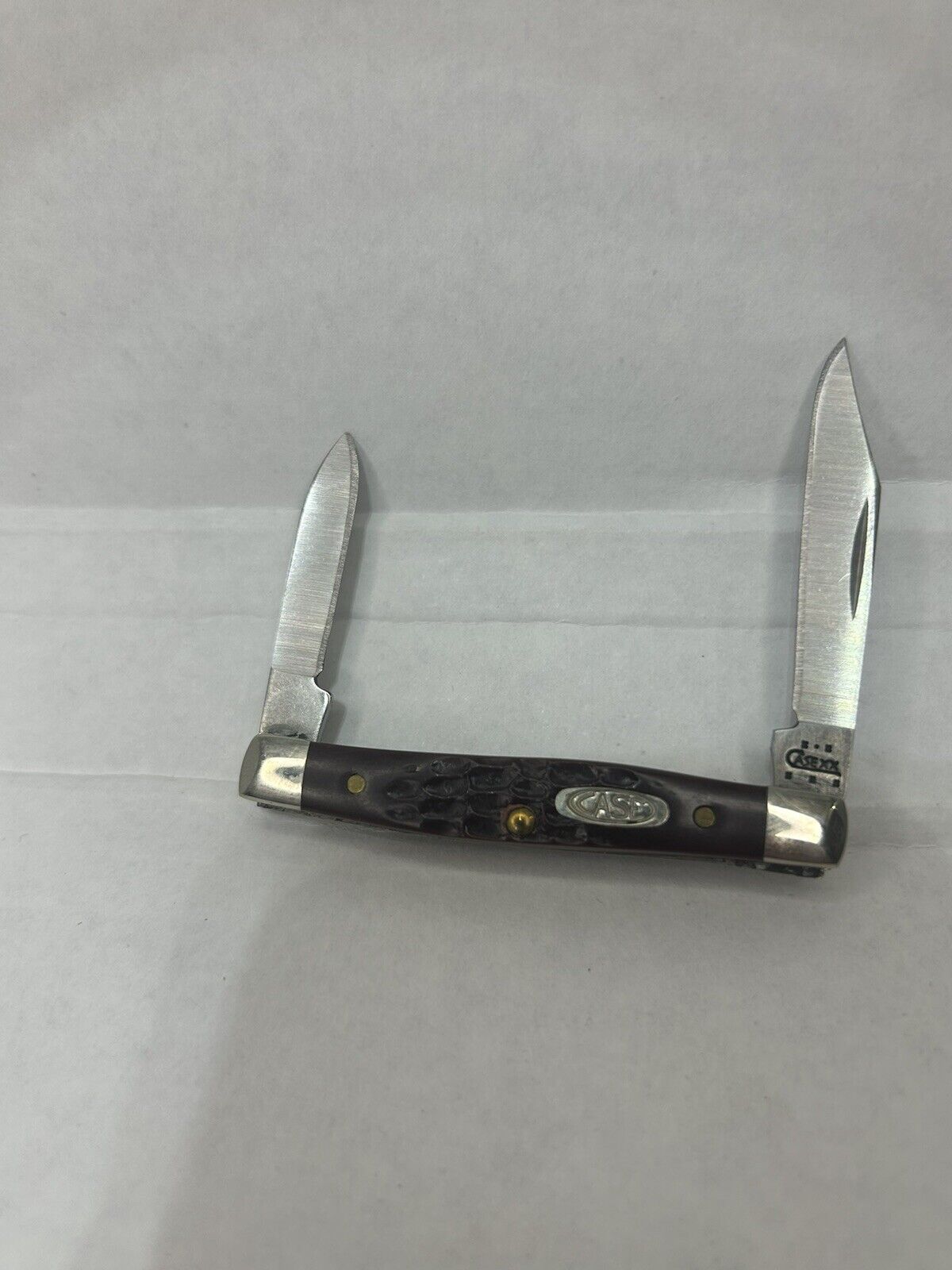 2001 Case XX USA 6233 SS 2 Blade Brown Jigged Small Stockman Pen Knife