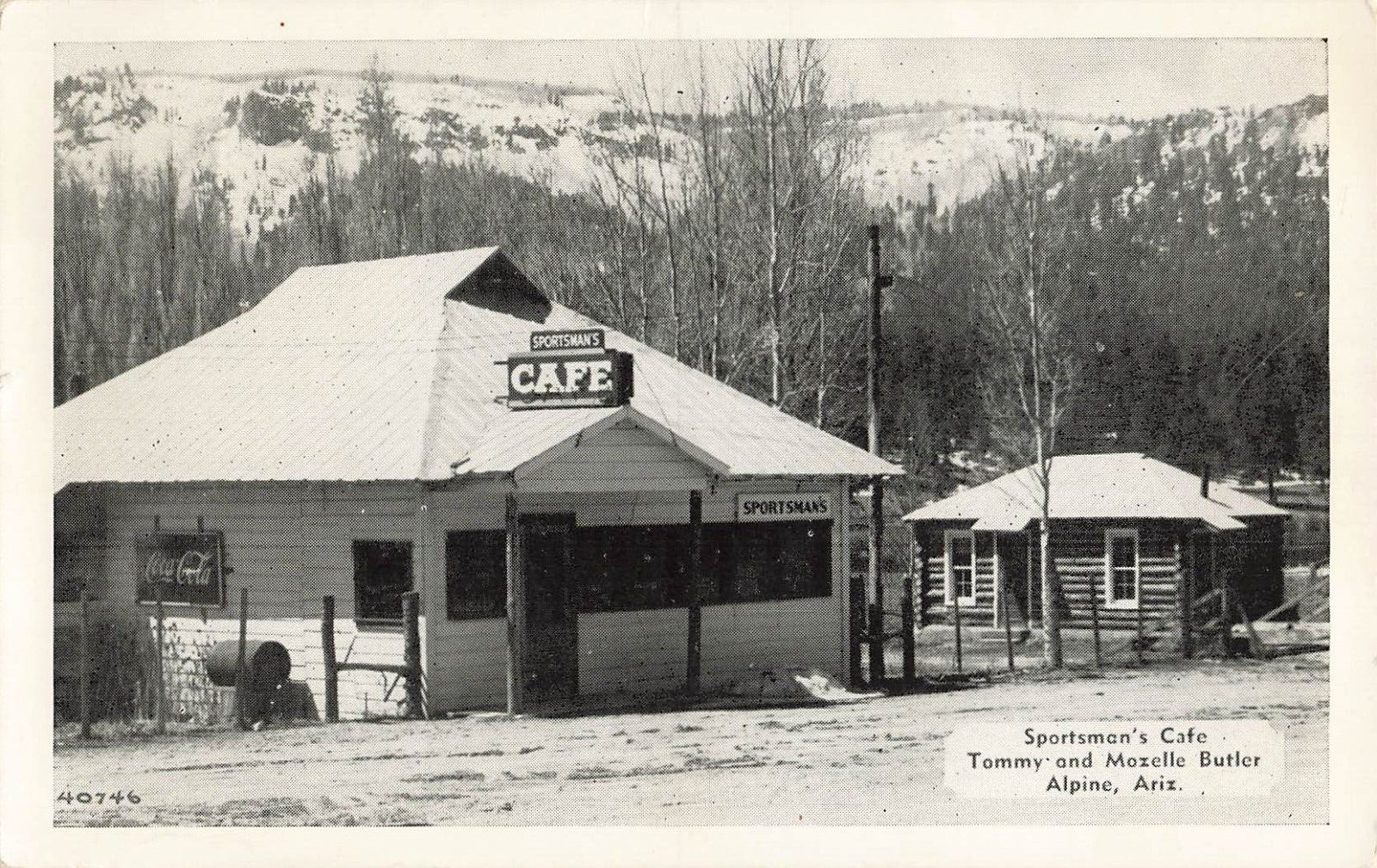 Postcard Alpine, Arizona: Sportsman\'s Cafe, Tommy & Mozelle Butler, White Mtns.