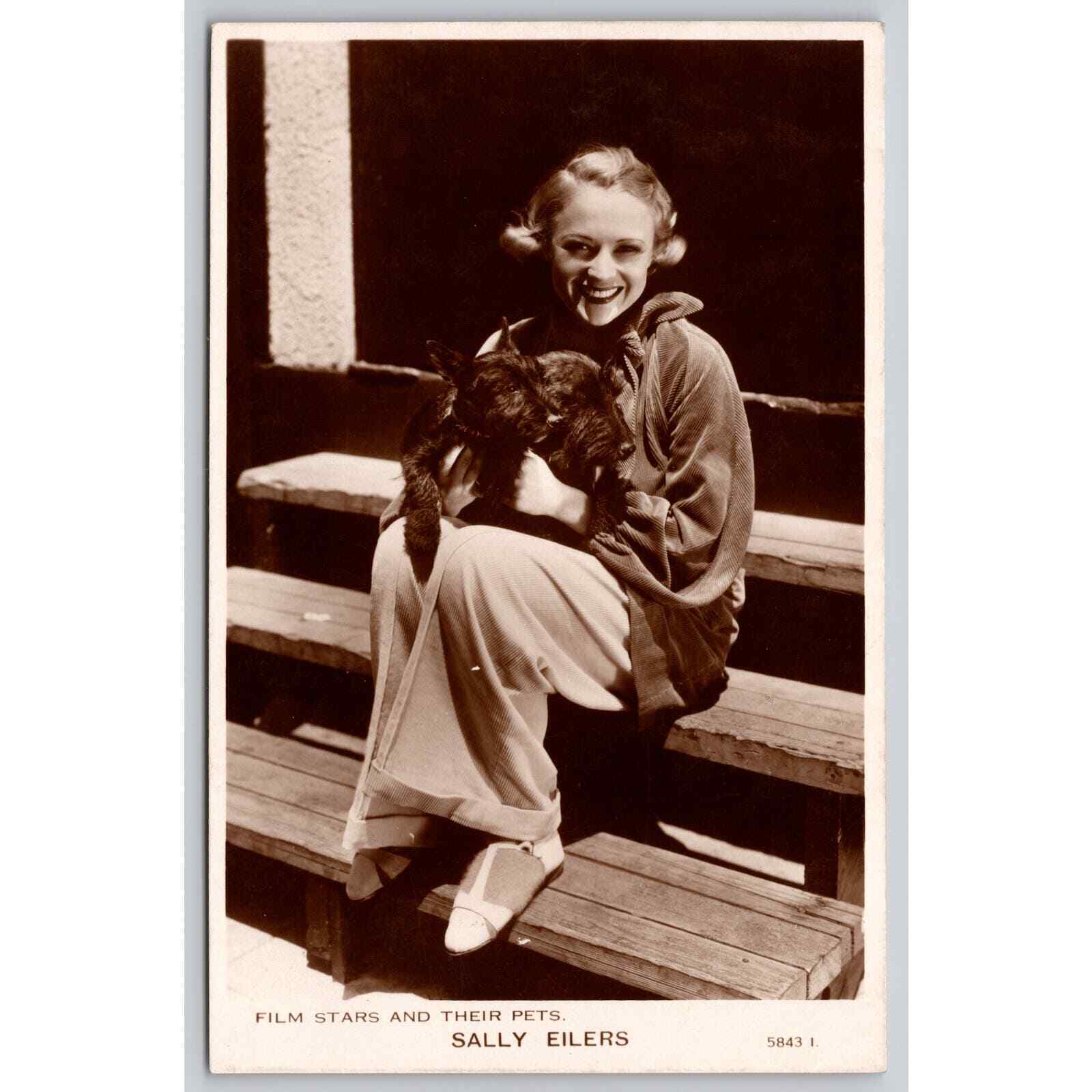 Postcard RPPC Sally Eilers Film Star And Their Pets Dog The Long Long Trail