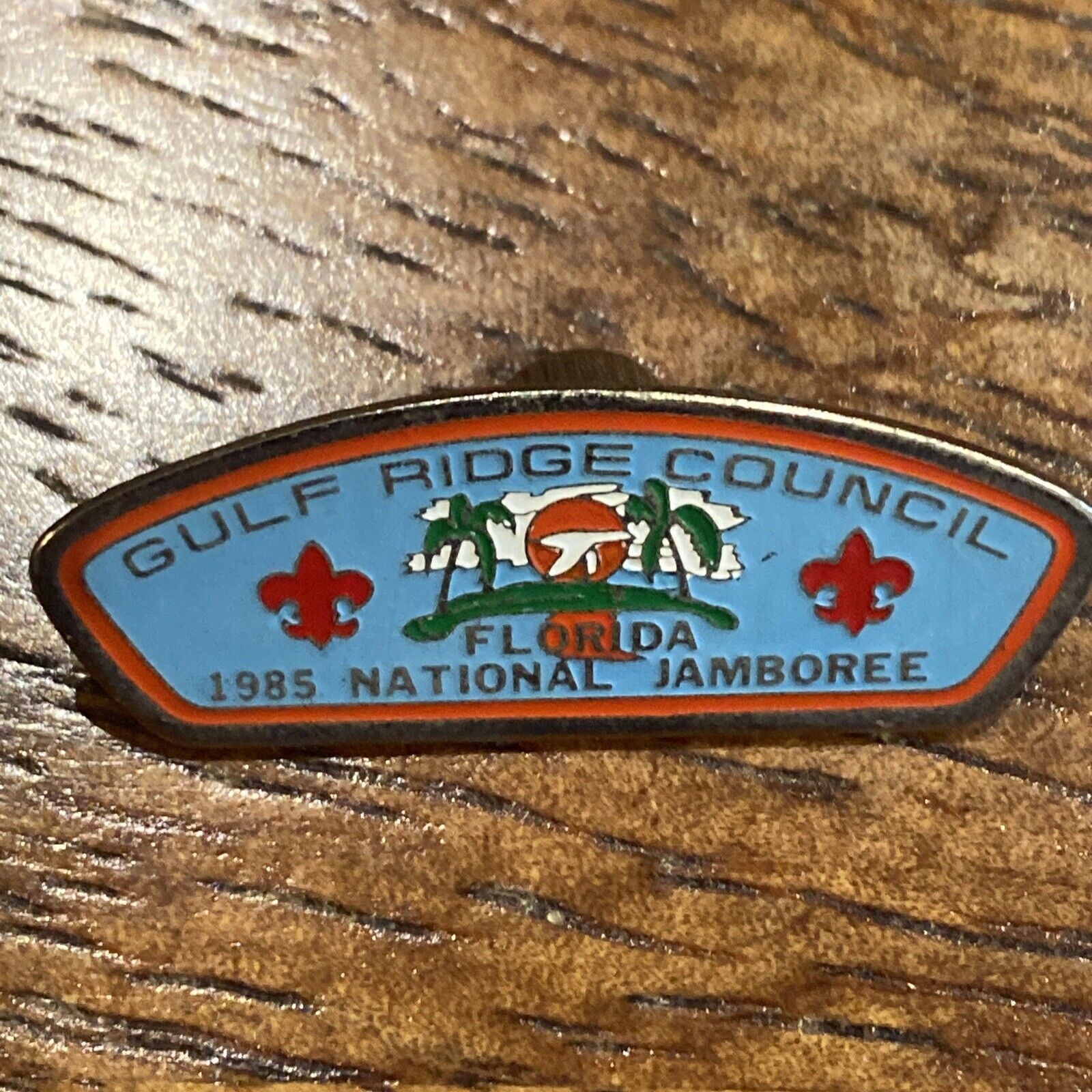 1985 National Jamboree JSP Hat PIN Gulf Ridge Council Florida BSA