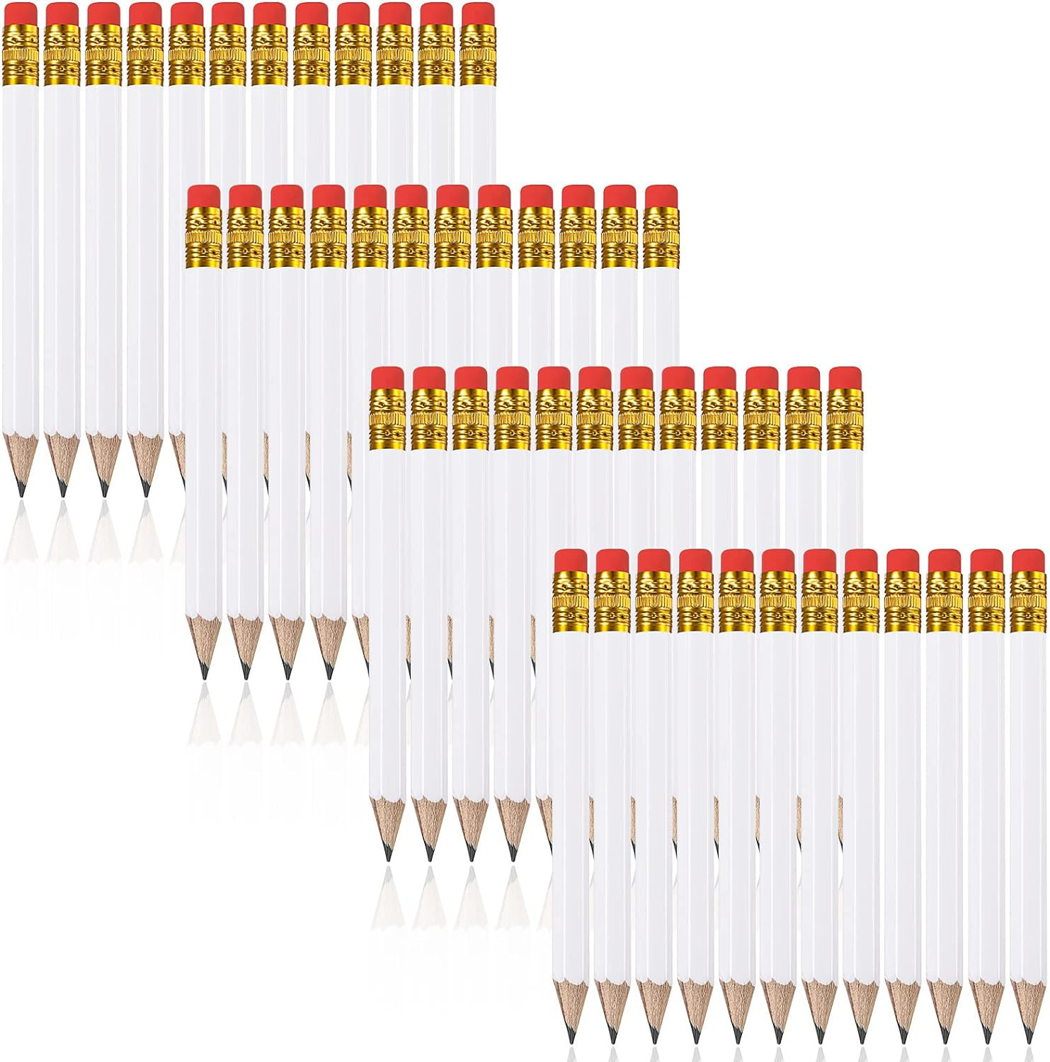 48 Pieces Golf Pencils Half Pencils with Eraser Wedding Mini Pencils Short Small