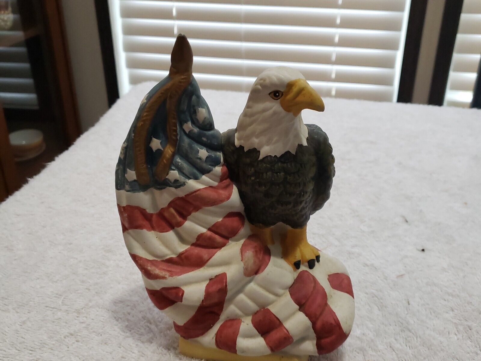 Vintage Liberty Society Collection American Eagle Flag Porcelain Sculpture