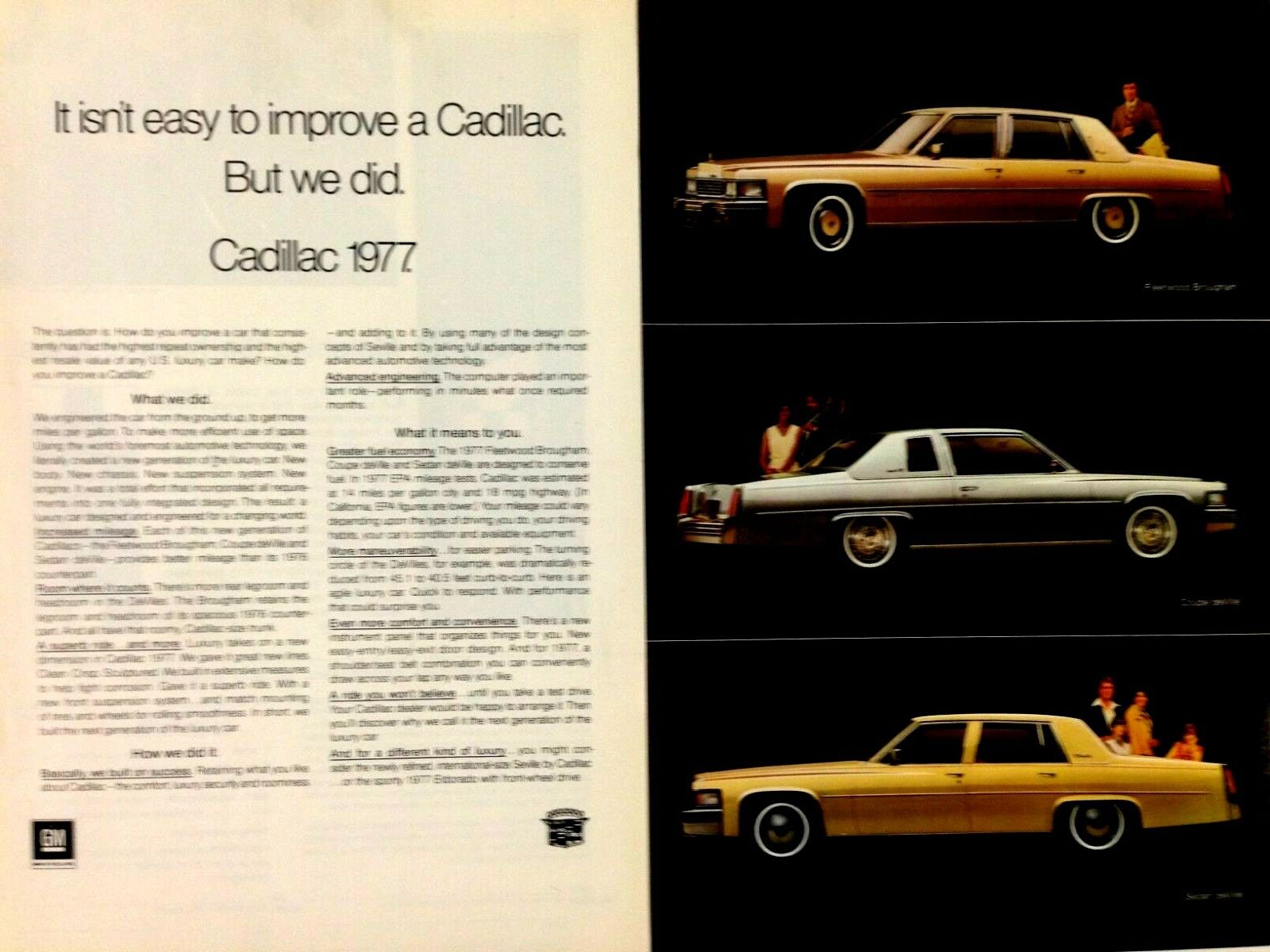 1977 Cadillac Models Two Page Print Ad 