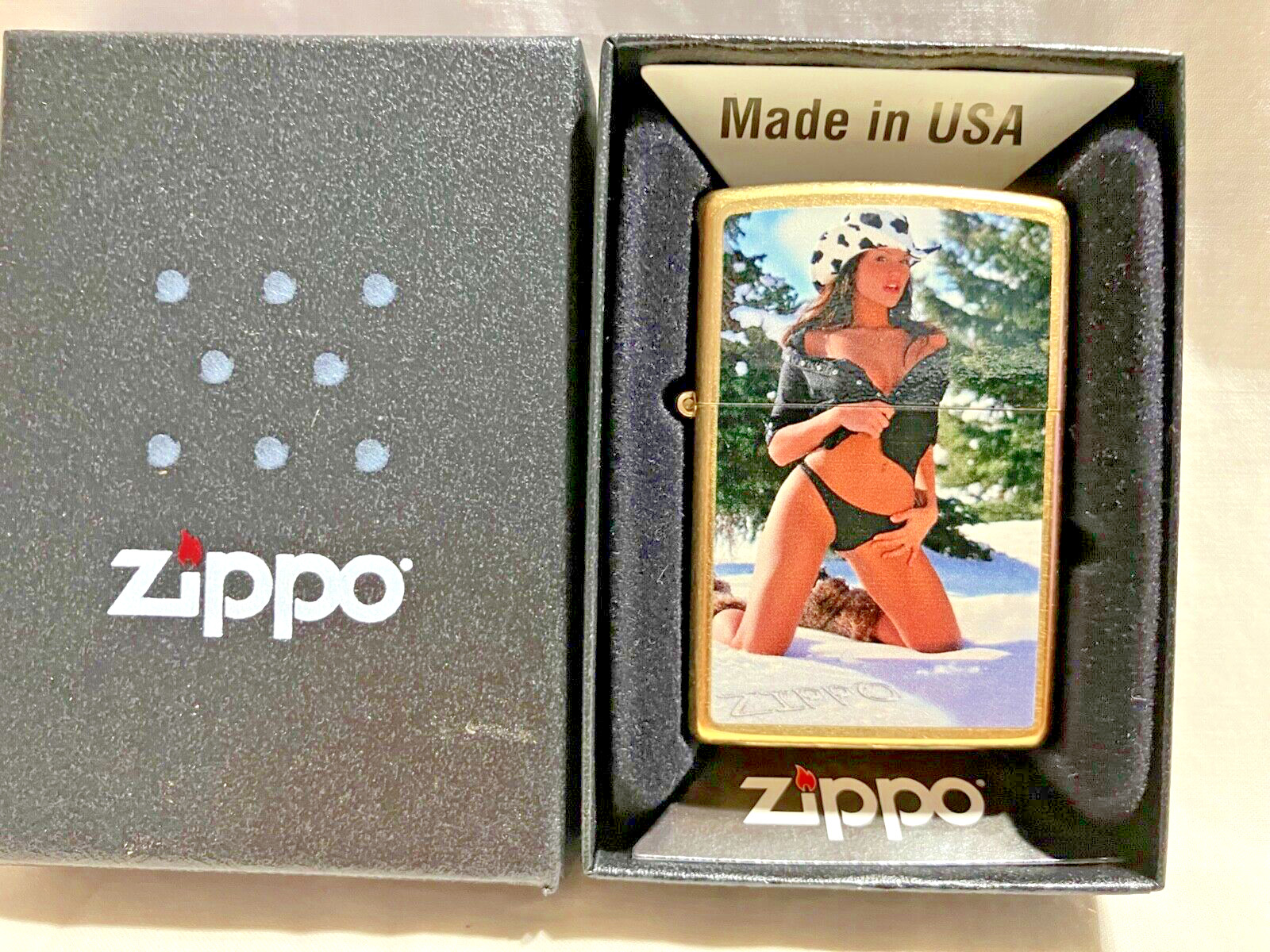 Unfired & Sealed Sexy Zippo Pinup Girl Lighter Sexy Cowgirl 5 with  Box