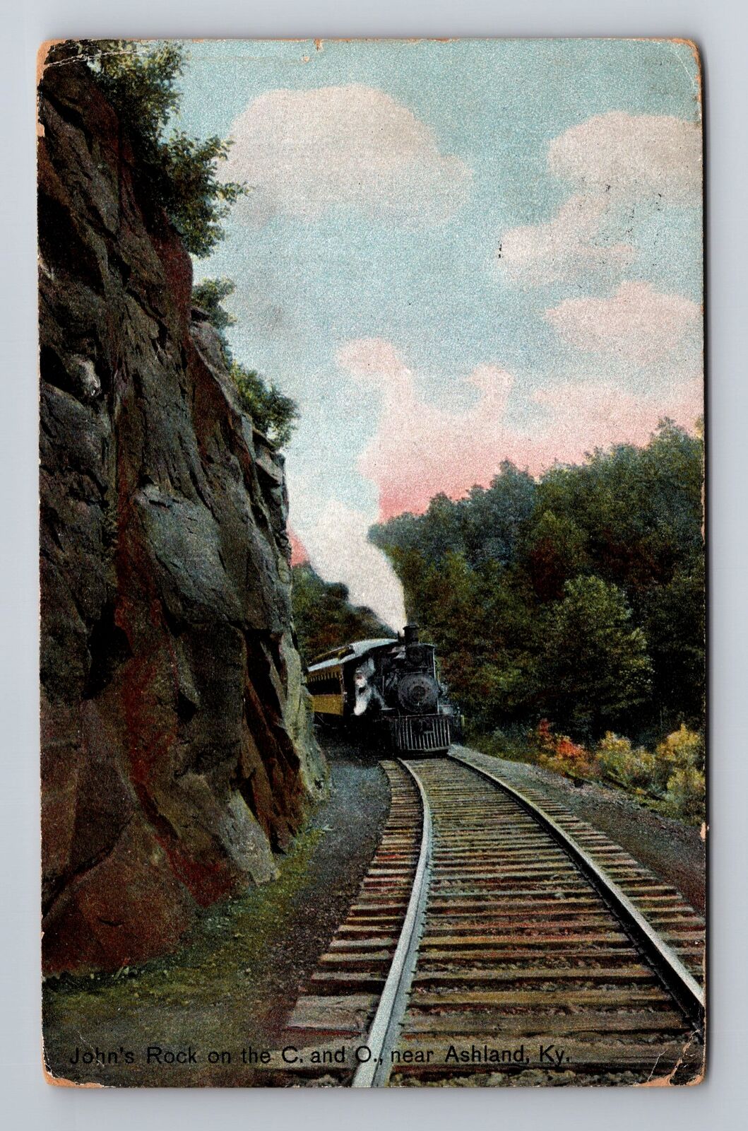 Ashland KY-Kentucky, John's Rock, Antique, Vintage c1910 Souvenir Postcard