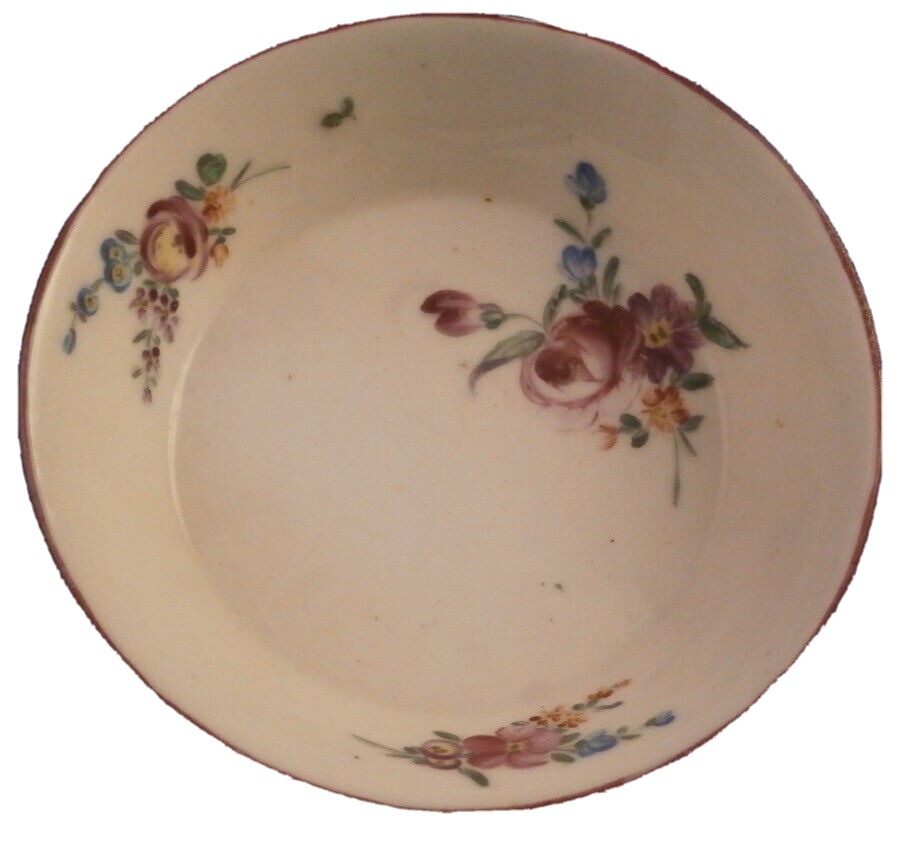 Antique 18thC Bourg la Reine Soft Paste Porcelain Saucer Porzellan Untertasse