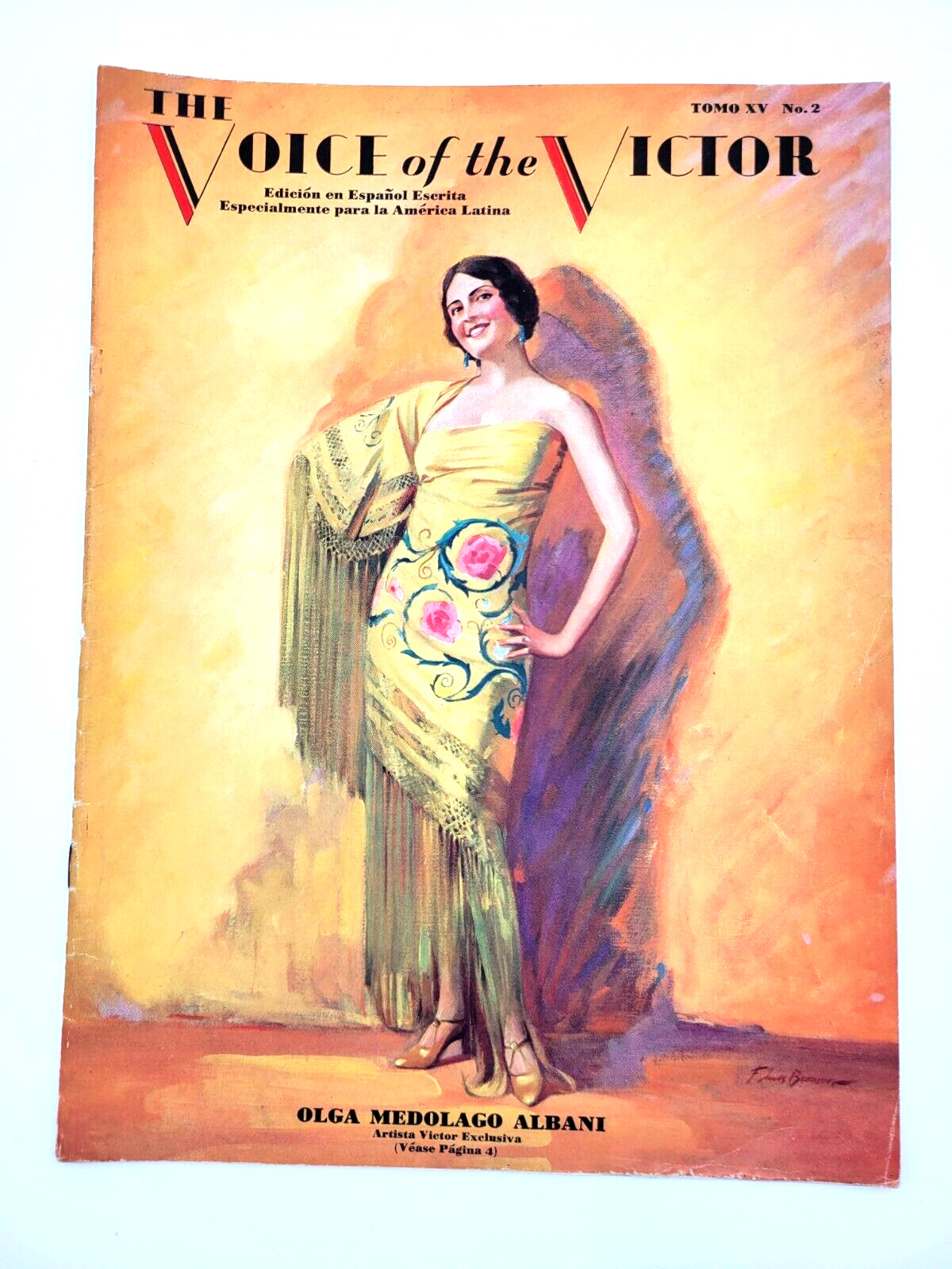 Vintage 1926 Voice of the Victor Edicion en Espanol Eserita Olga Medolago Albani