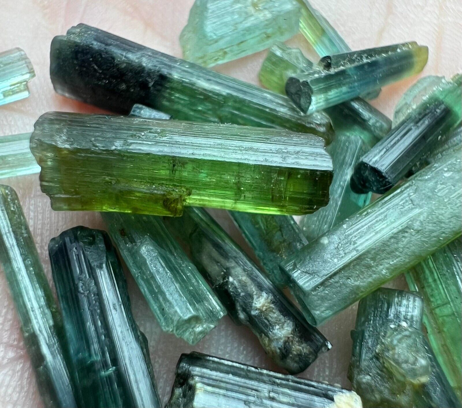 37 CT Full/Well Terminated Multi Color Tourmaline Crystals Lot From Afghanistan