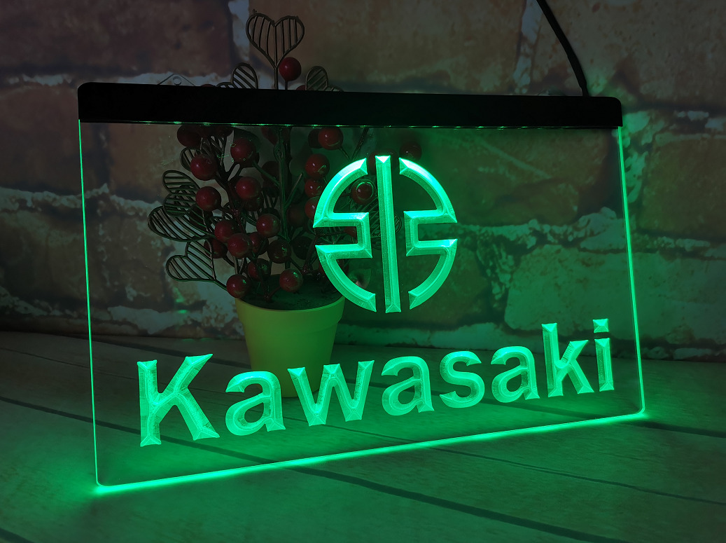 KAWASAKI LED Neon Light Sign for Parts store Repair Services Motorcycle Display
