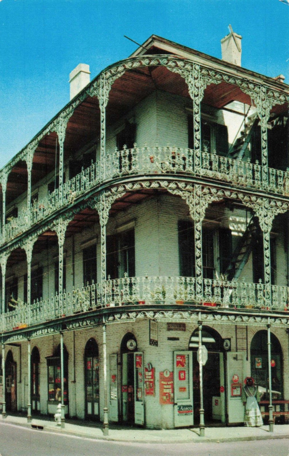 New Orleans LA Louisiana, Lace Balconies, French Quarter, Vintage Postcard