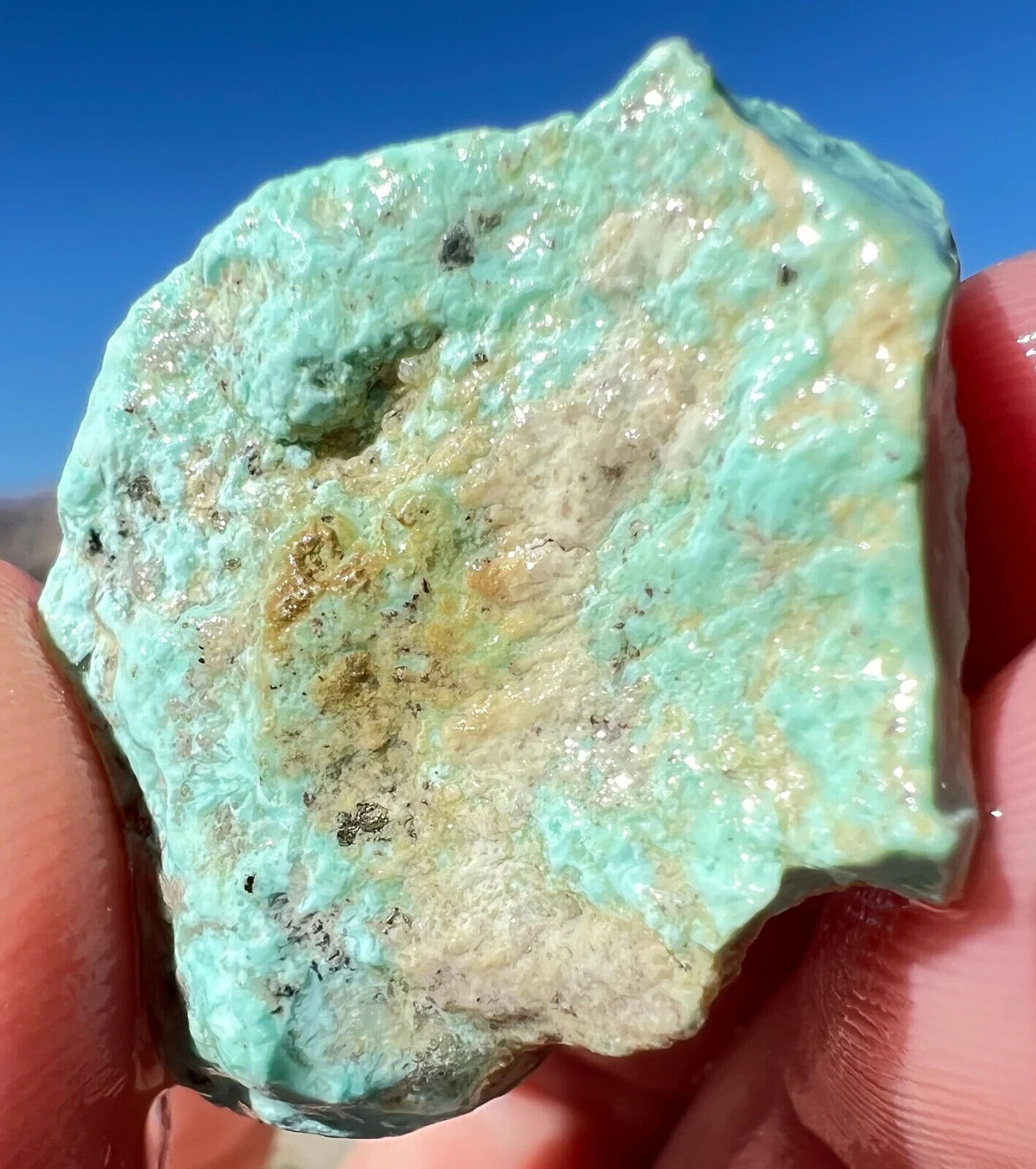 Untreated Campitos Chalk Turquoise Rough Raw Nugget 92cts