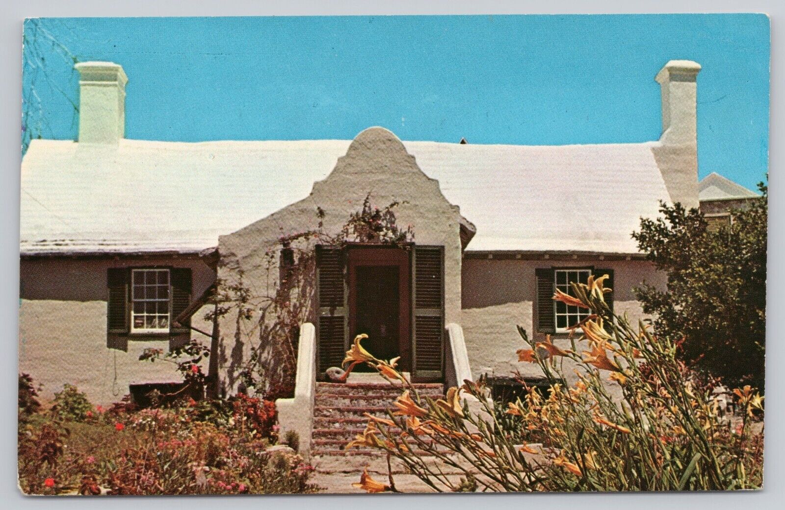 St Georges Bermuda, The Old Rectory, Library, Vintage Postcard