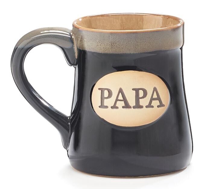 Black Porcelain PAPA Coffee Mug With Quote “The Man - The Myth - The Legend”