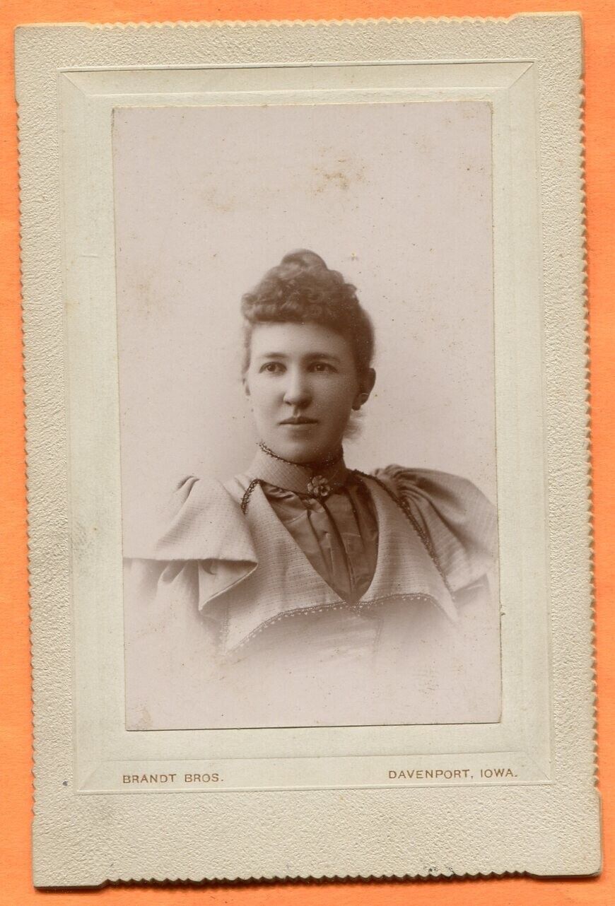 Davenport, IA, Portrait of a Young Woman, by Brandt Bros., circa 1890s