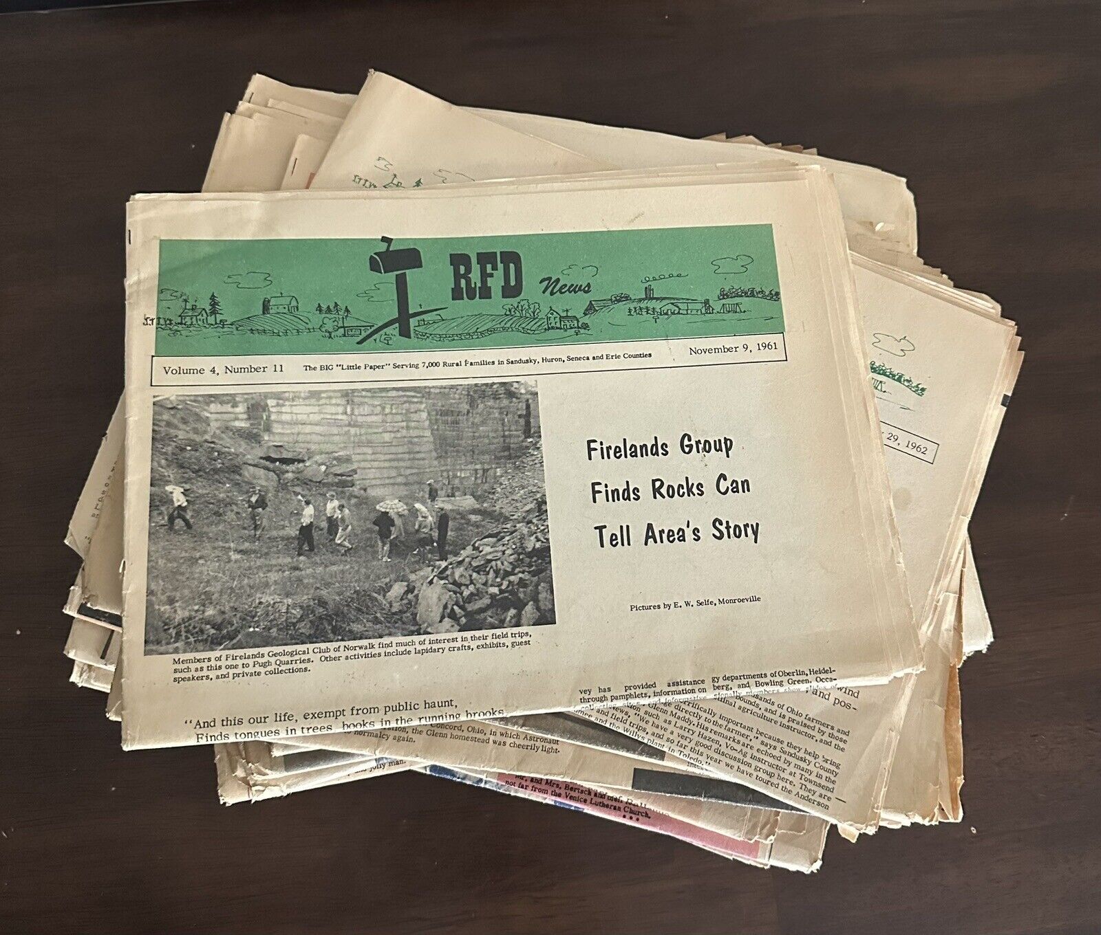 Vintage Paper Ephemera Newspaper Lot of 34 RFD  Bellevue Ohio Area Rural News