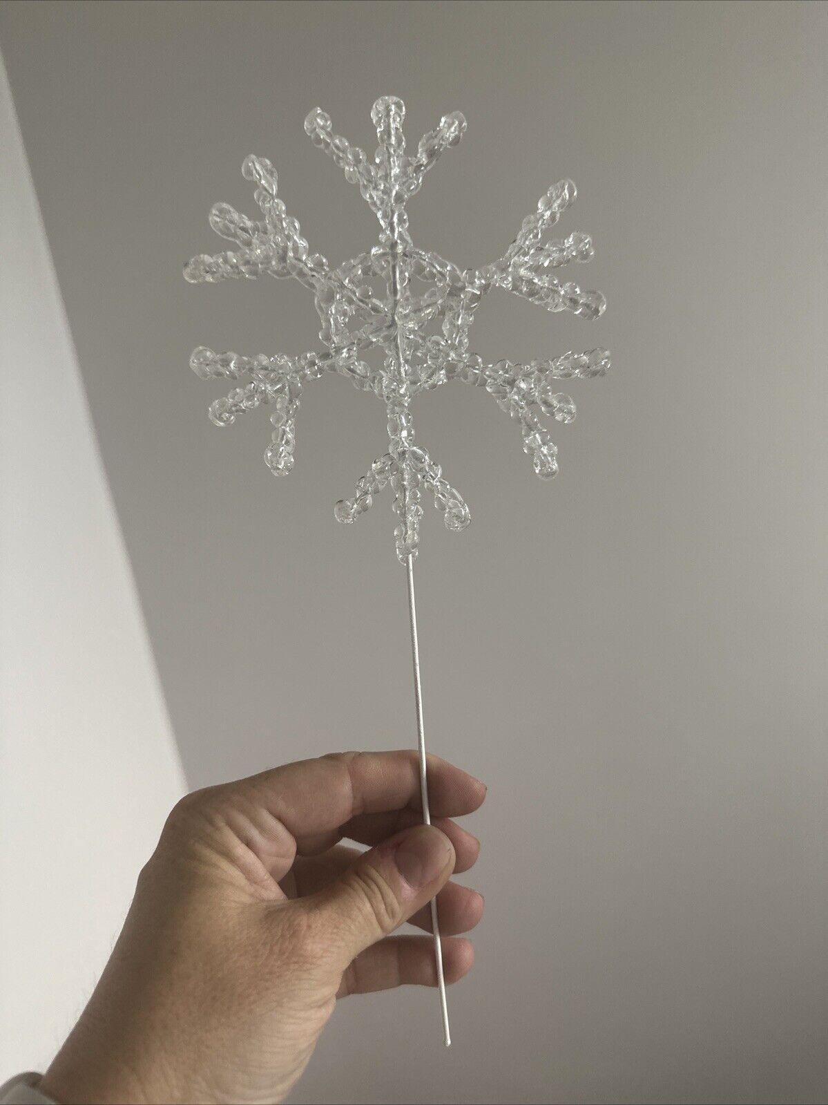 Plastic Snowflake For Flower Arrangements Or Potted Plants