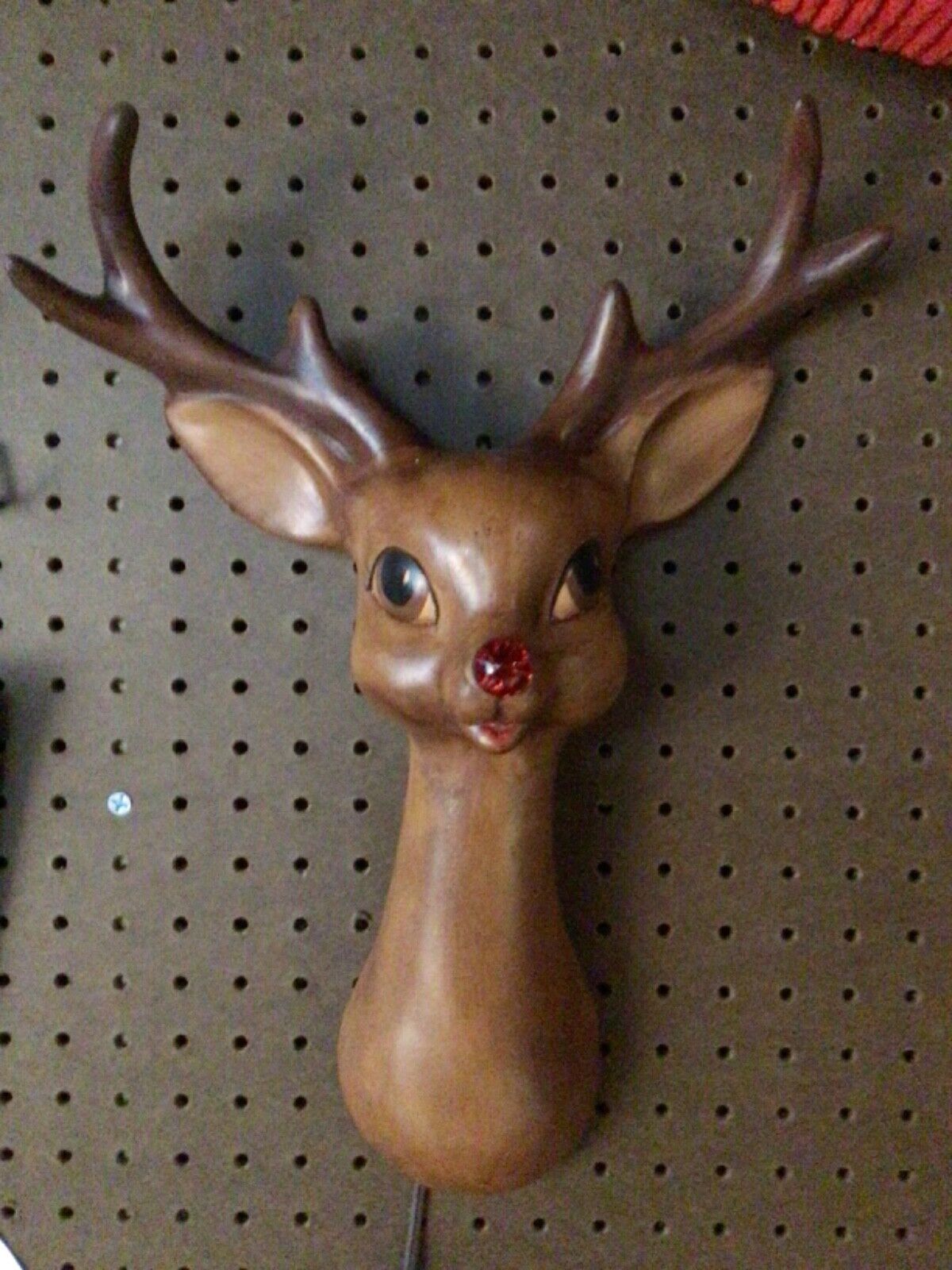 Vintage Lighted Rudolph The Red Nosed Reindeer Christmas Bust Hanging