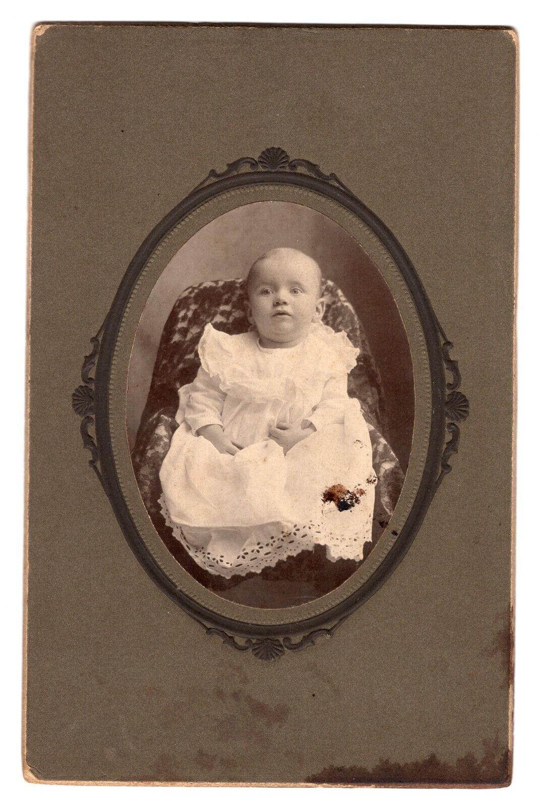 1890s Victorian BABY Cabinet Card ID Inscription on back
