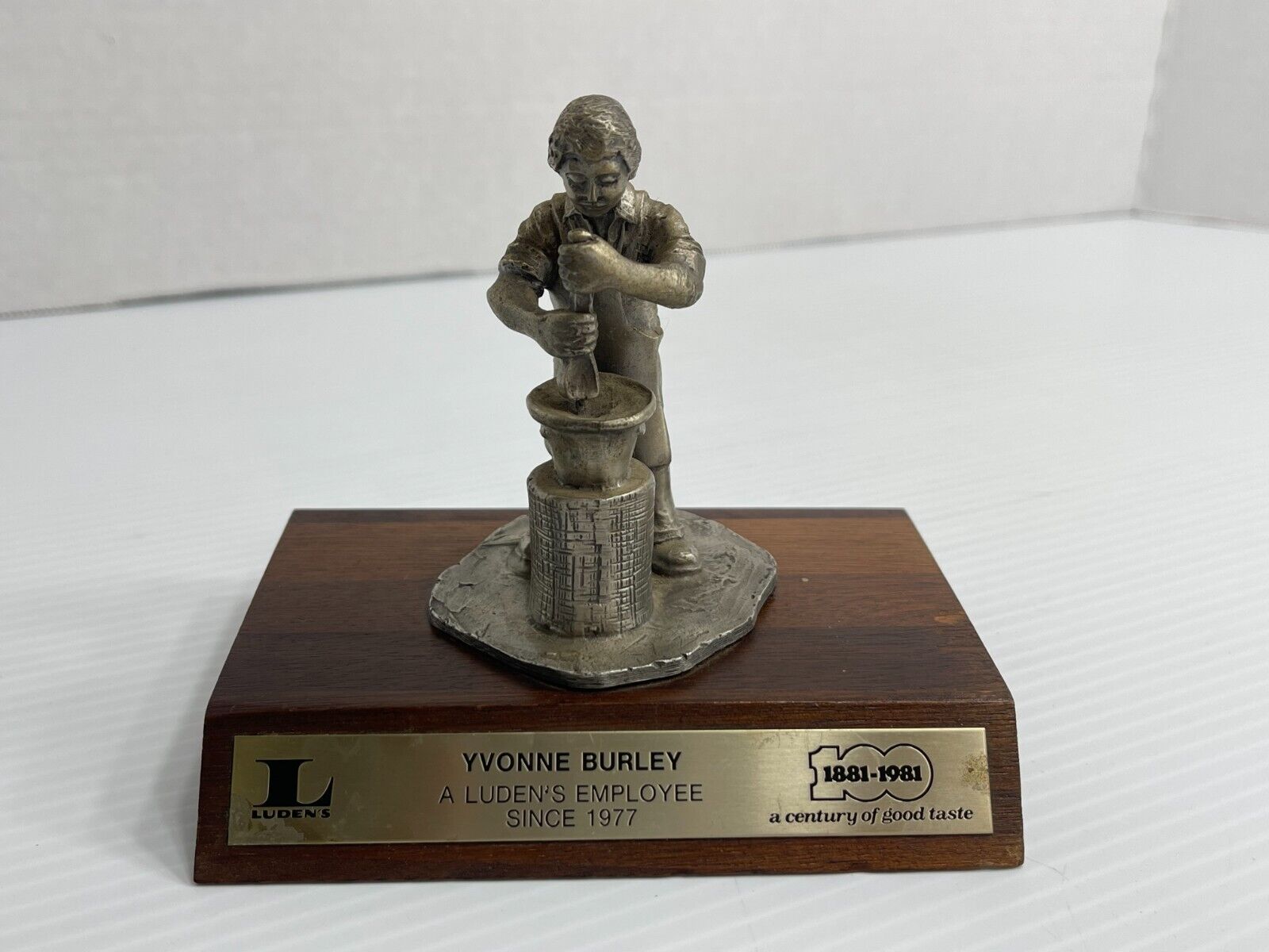 Vintage Luden\'s Employee Award Statue - 1881 / 1981 *100 Year Anniversary*