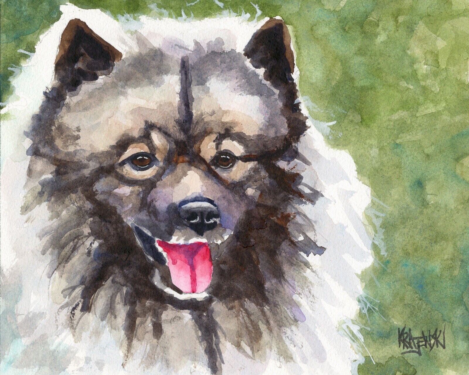 Keeshond Art Print | Keeshond Dog Gifts | From Original Painting | 8x10\