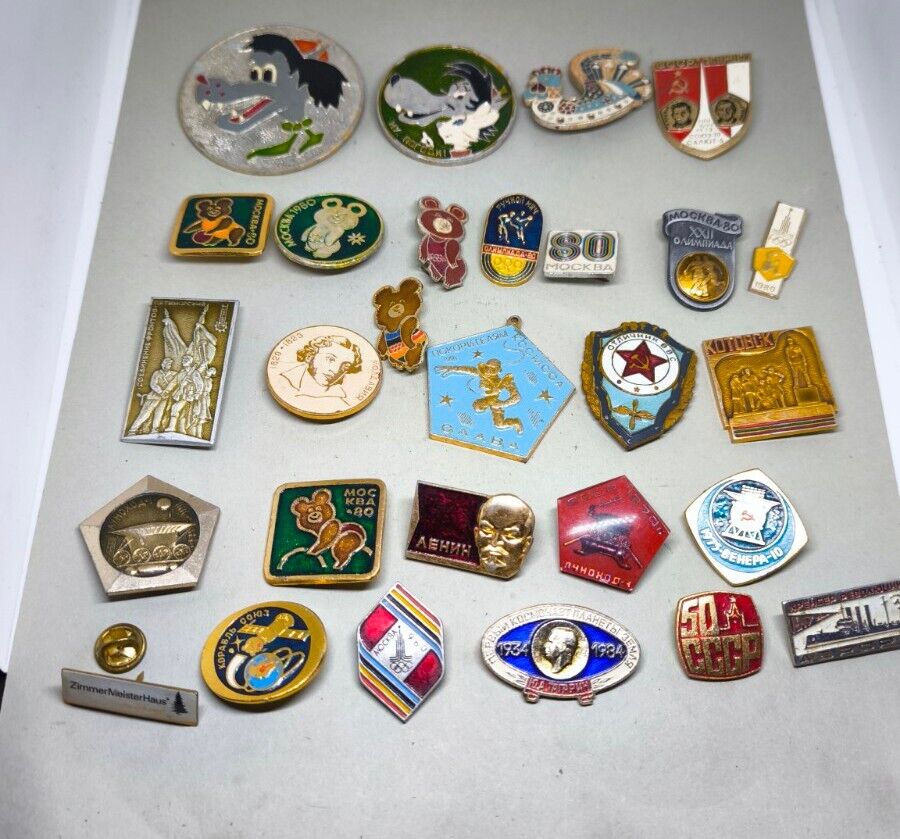 Vintage Collection SOVIET ERA  badges of the USSR  27 pcs