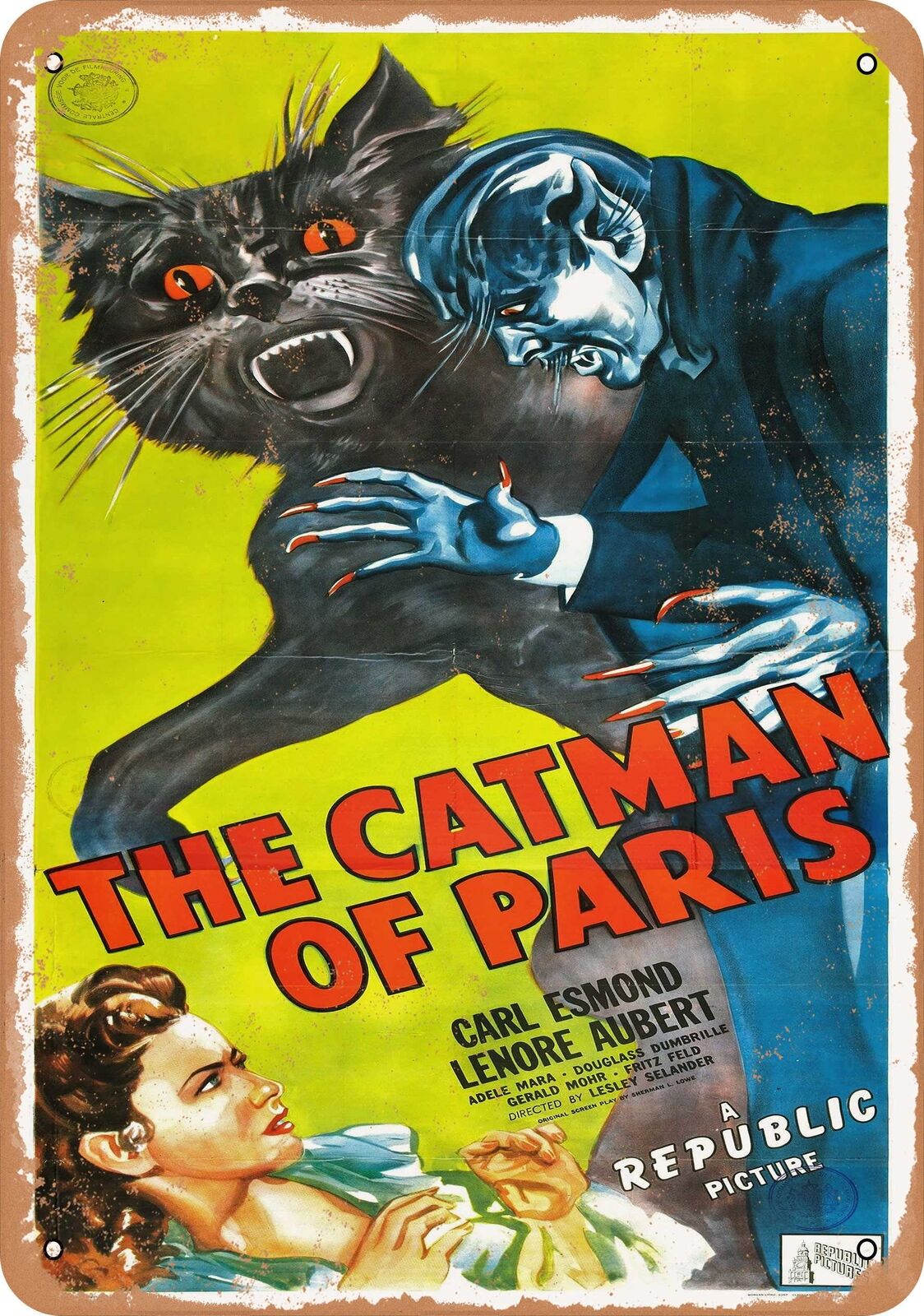 Metal Sign - Catman of Paris (1946) - Vintage Look