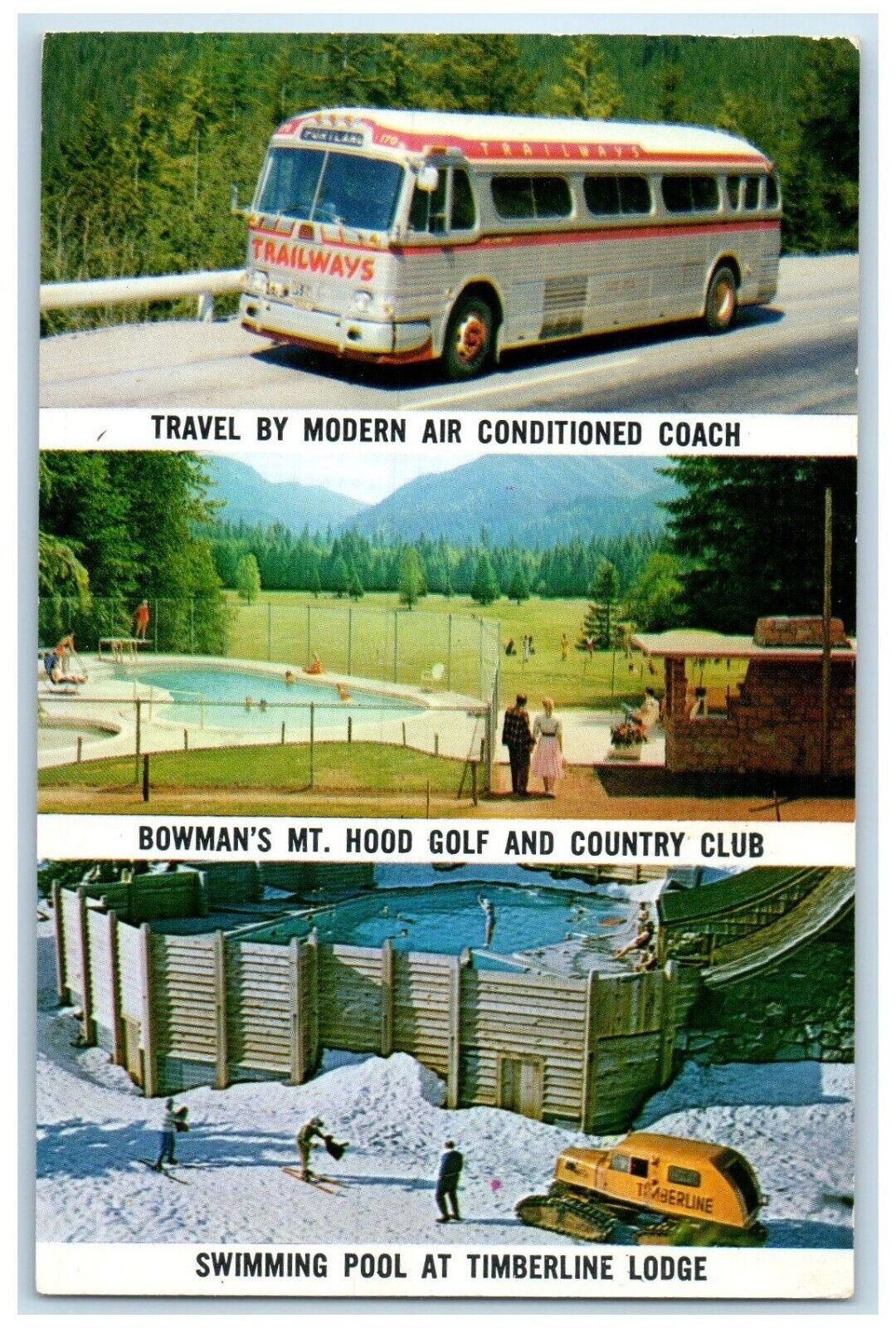 c1960 Bowman\'s Mt. Hood Golf Country Club Portland Oregon OR Multiview Postcard