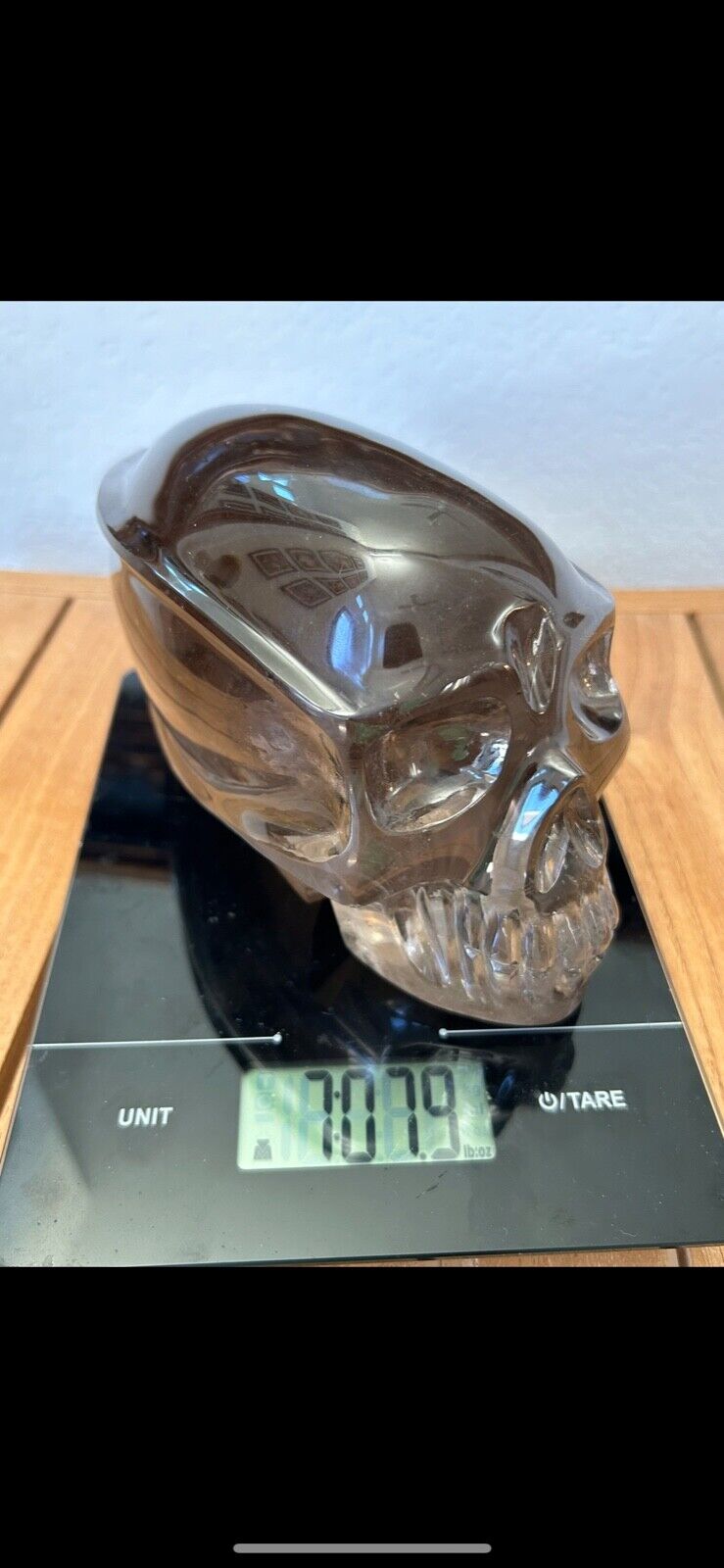 One of a kind Genuine Citrine Crystal Skull (OVER 7 LBS) Alien/Anunnaki RARE