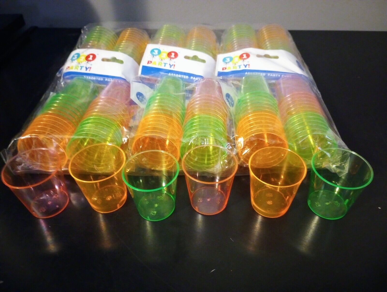 (6) Packs of 24ct Multicolor Neon Colored Party Shot Glasses = 144ct Total