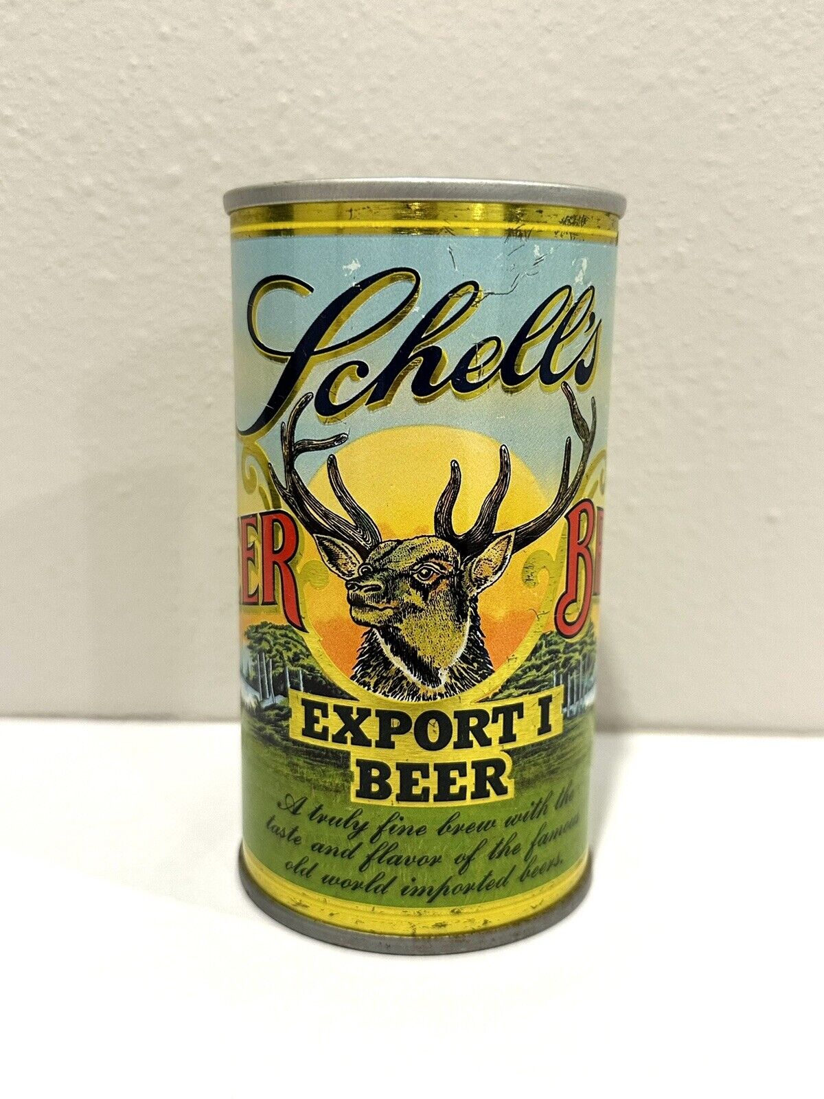 Vintage Schell\'s Export I Beer Can - Straight Steel - Air Filled - Empty Clean