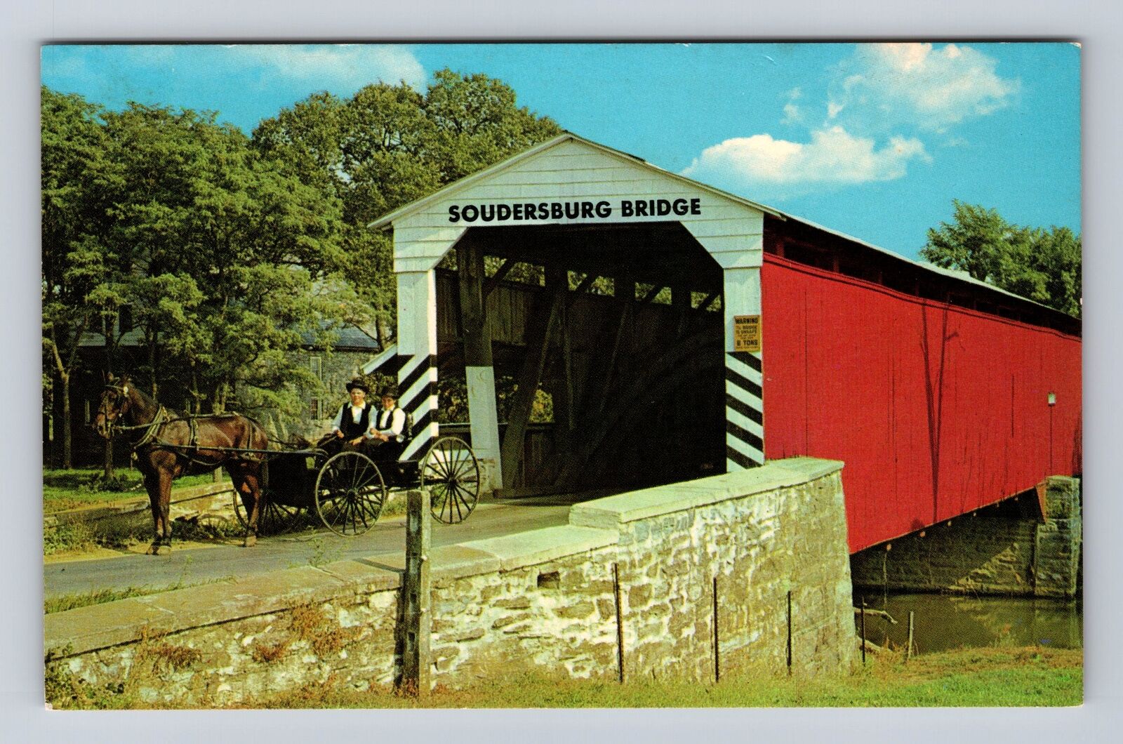 Ronks PA-Pennsylvania, The Soudersburg Bridge, Antique Souvenir Vintage Postcard