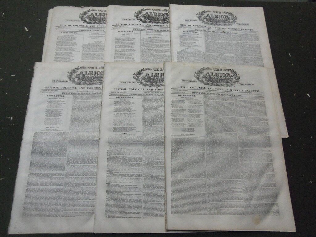 1848-1849 THE ALBION NEWSPAPER LOT OF 34 - NEW YORK - BRITISH NEWS - NP 1555