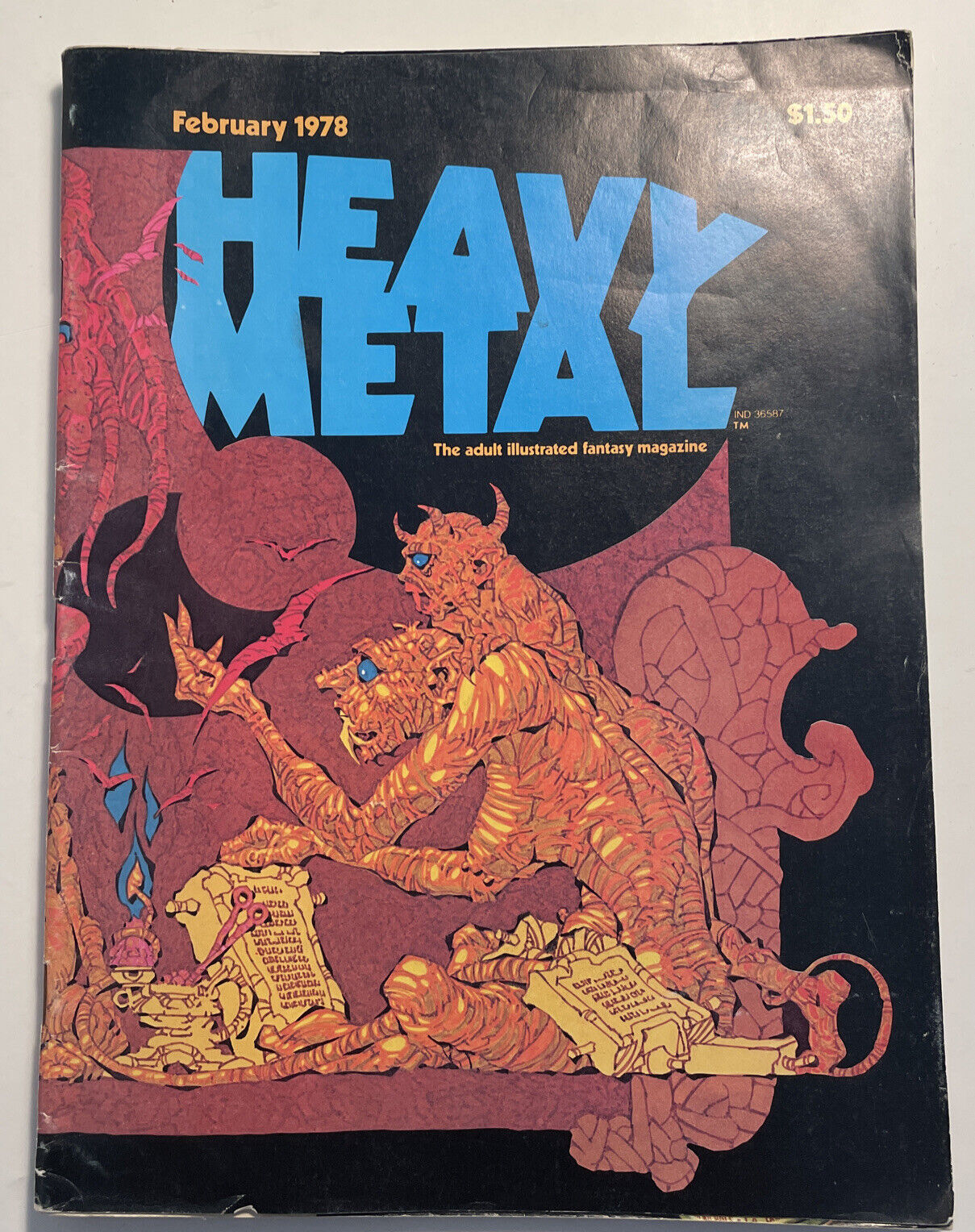Vintage Heavy Metal Magazine February 1978 Nino Cover Art