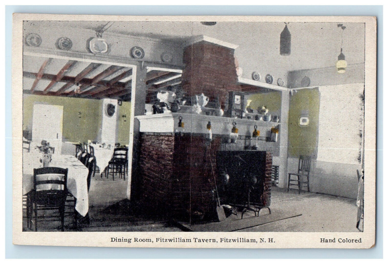 c1920s Dining Room, Fitzwilliam Tavern, Fitzwilliam New Hampshire NH Postcard