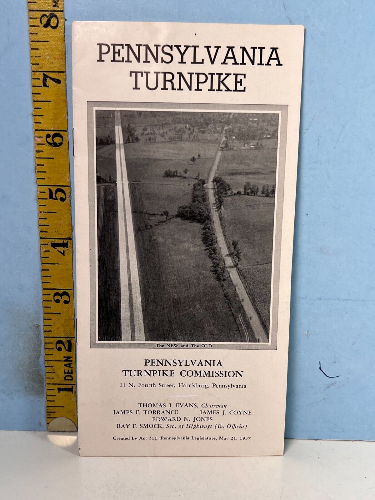 1937 Pennsylvania Turnpike Commission The New & The Old Map Brochure