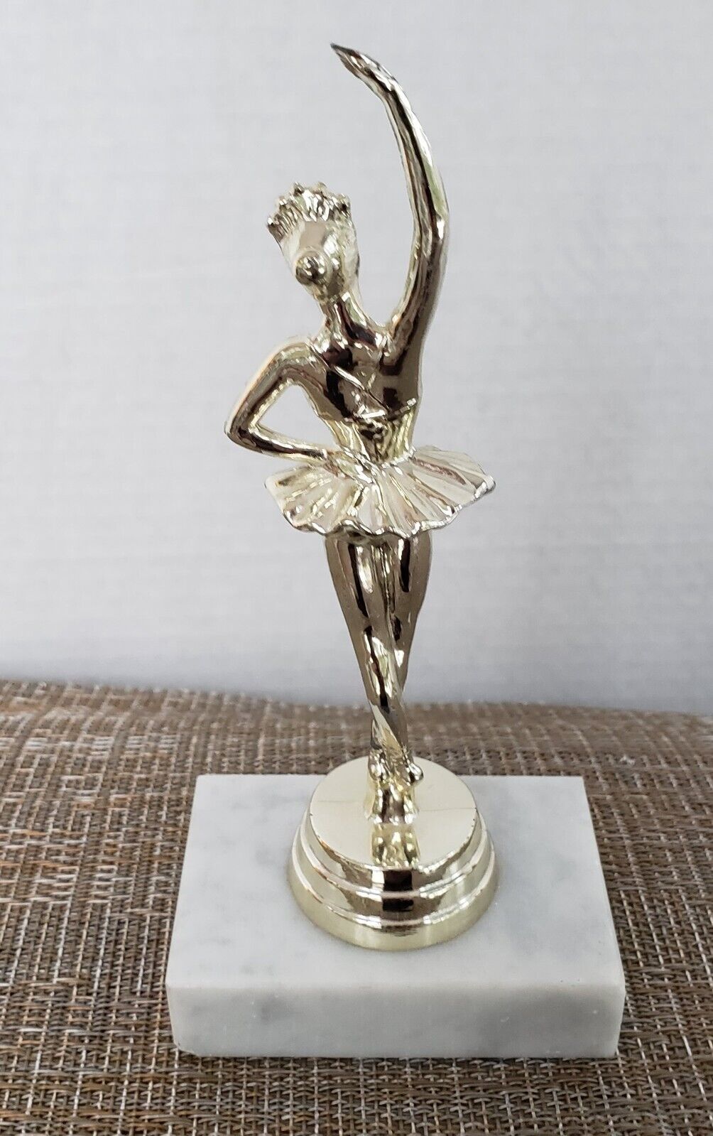  Ballerina Dancer Trophy Unengraved With Mable Base Italy 6.5 Tall Very Nice