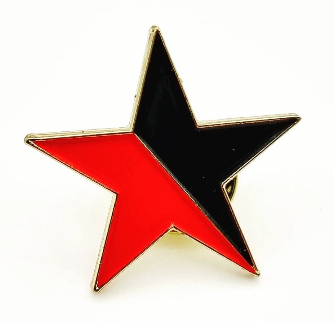 Black & Red Star Badge - Anarcho-Syndicalist Communist