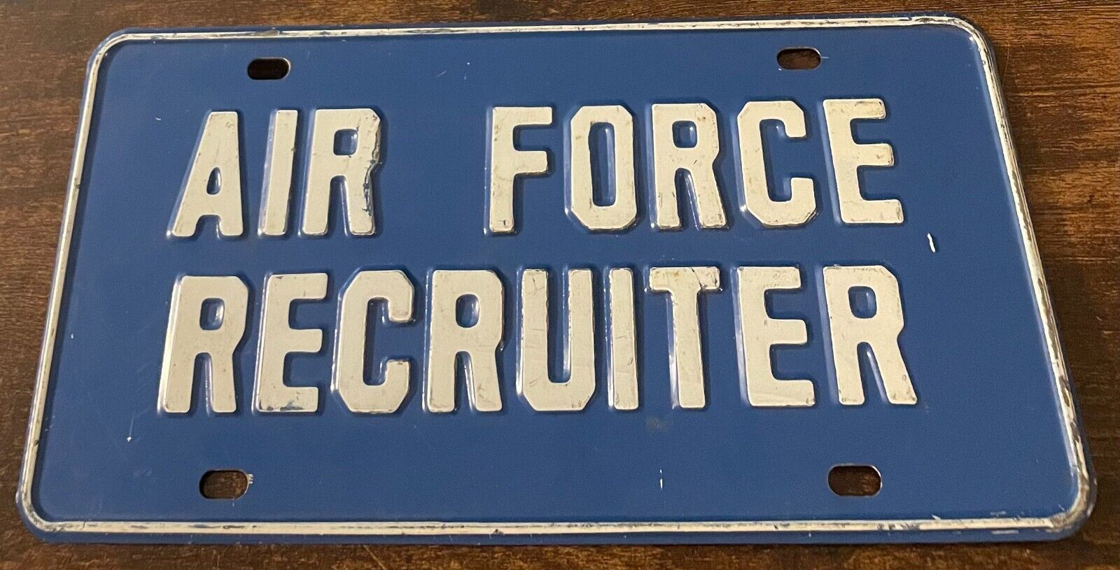 Vintage Air Force Recruiter Booster License Plate USAF Military EMBOSSED STEEL