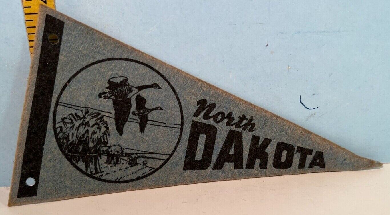 Vintage North Dakota Geese Flying Logo Small Pennant 