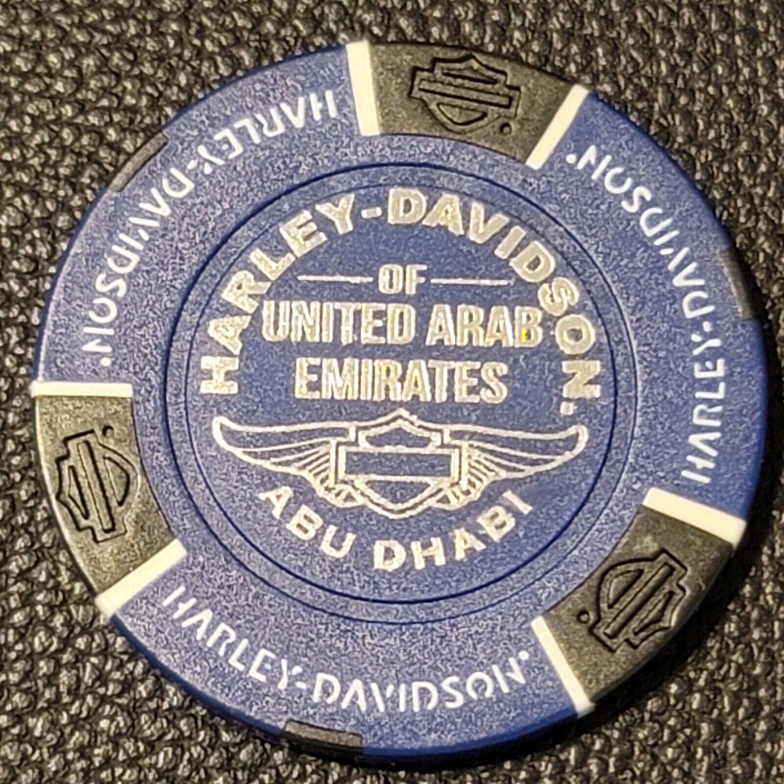 HD OF UNITED ARAB EMIRATES Abu Dhabi (Blue/Blk) International Harley Poker Chip